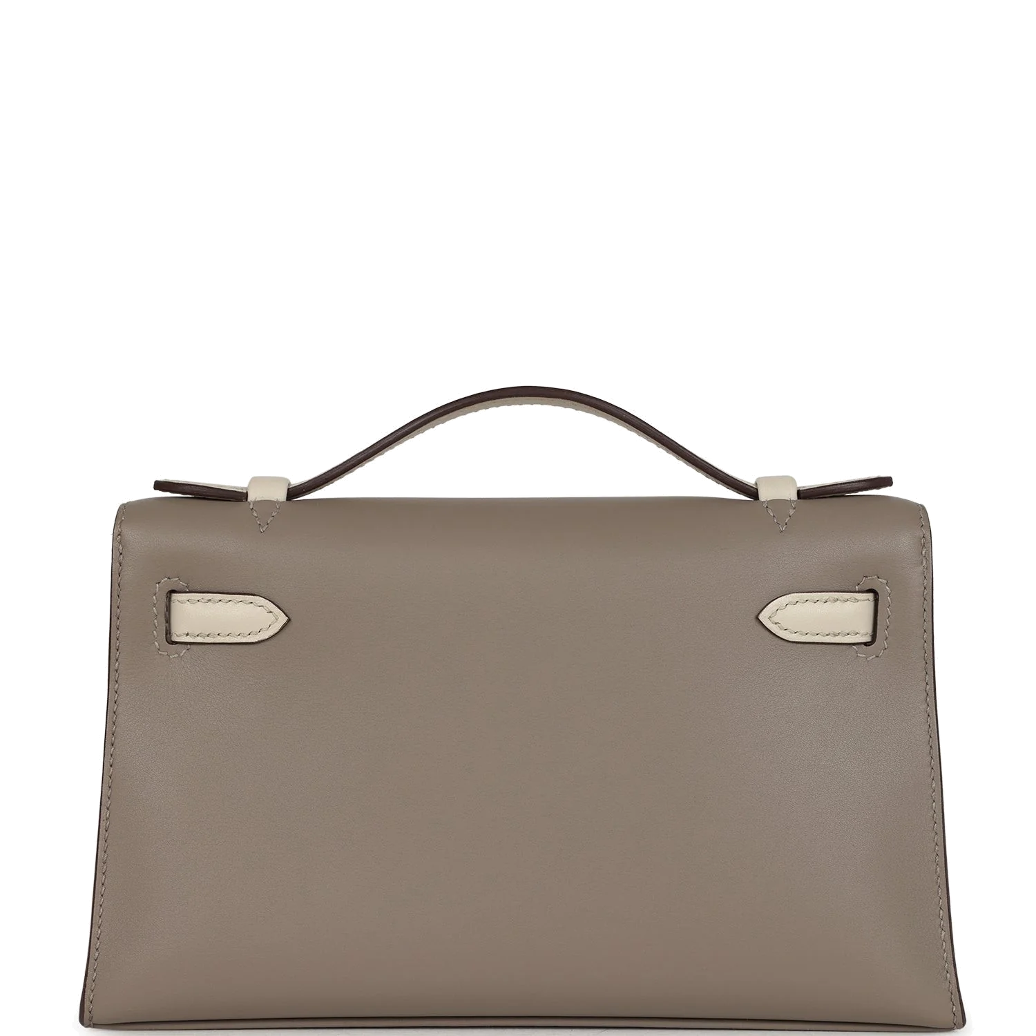 Hermes Special Order (HSS) Kelly Pochette Gris Asphalte and Beton Swift Rose Gold Hardware — фото 5