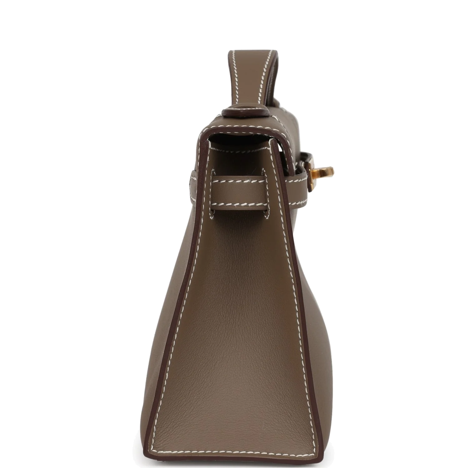 Hermes Kelly Pochette Etoupe Swift Gold Hardware — фото 4