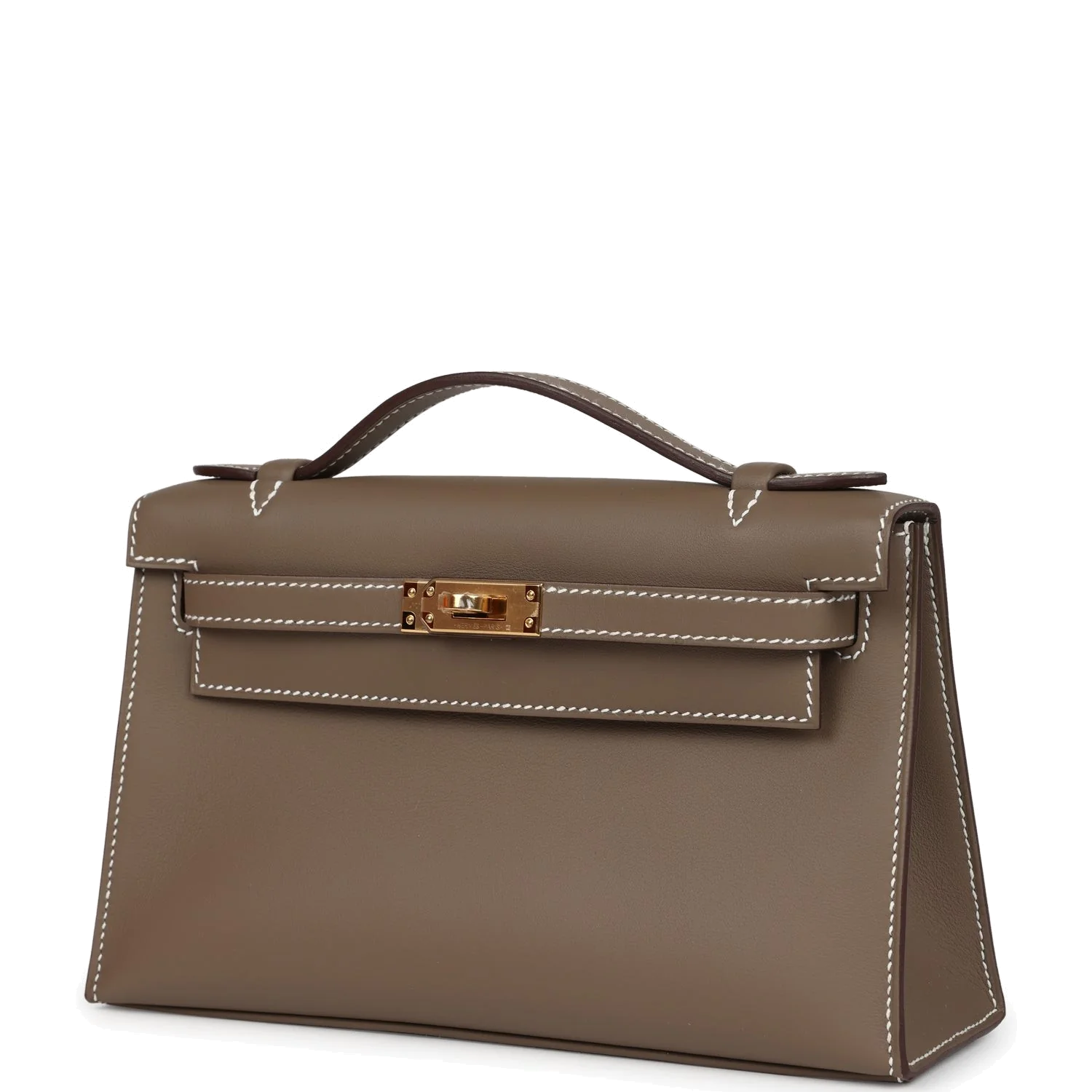 Hermes Kelly Pochette Etoupe Swift Gold Hardware — фото 6