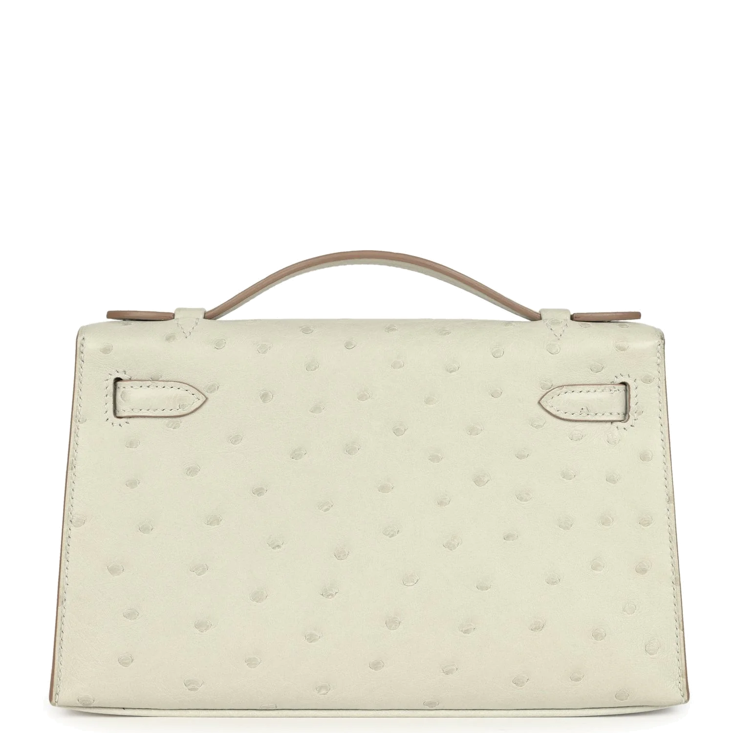 Hermes Kelly Pochette Gris Perle Ostrich Palladium Hardware — фото 5