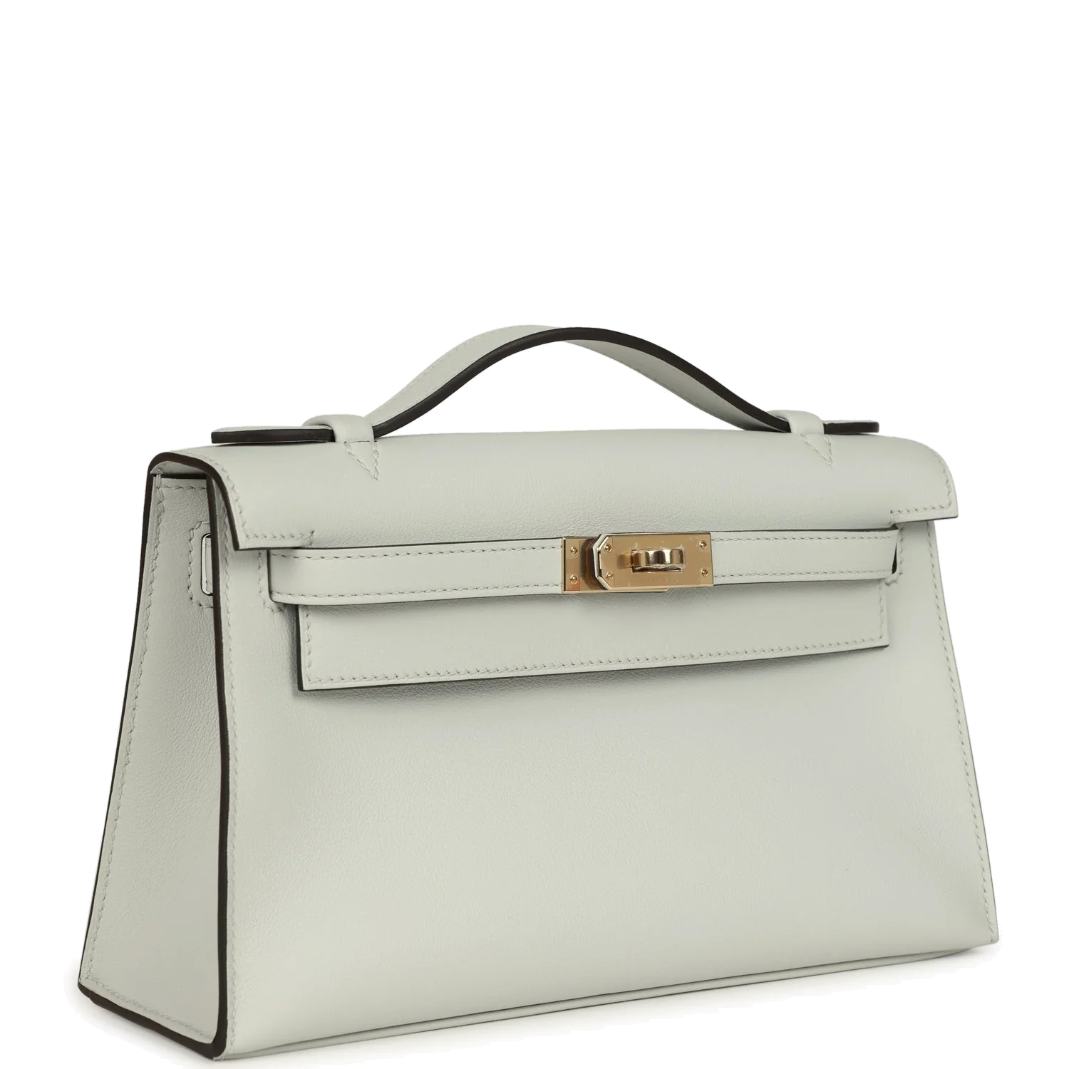 Hermes Kelly Pochette Gris Platine Swift Permabrass Hardware — фото 3