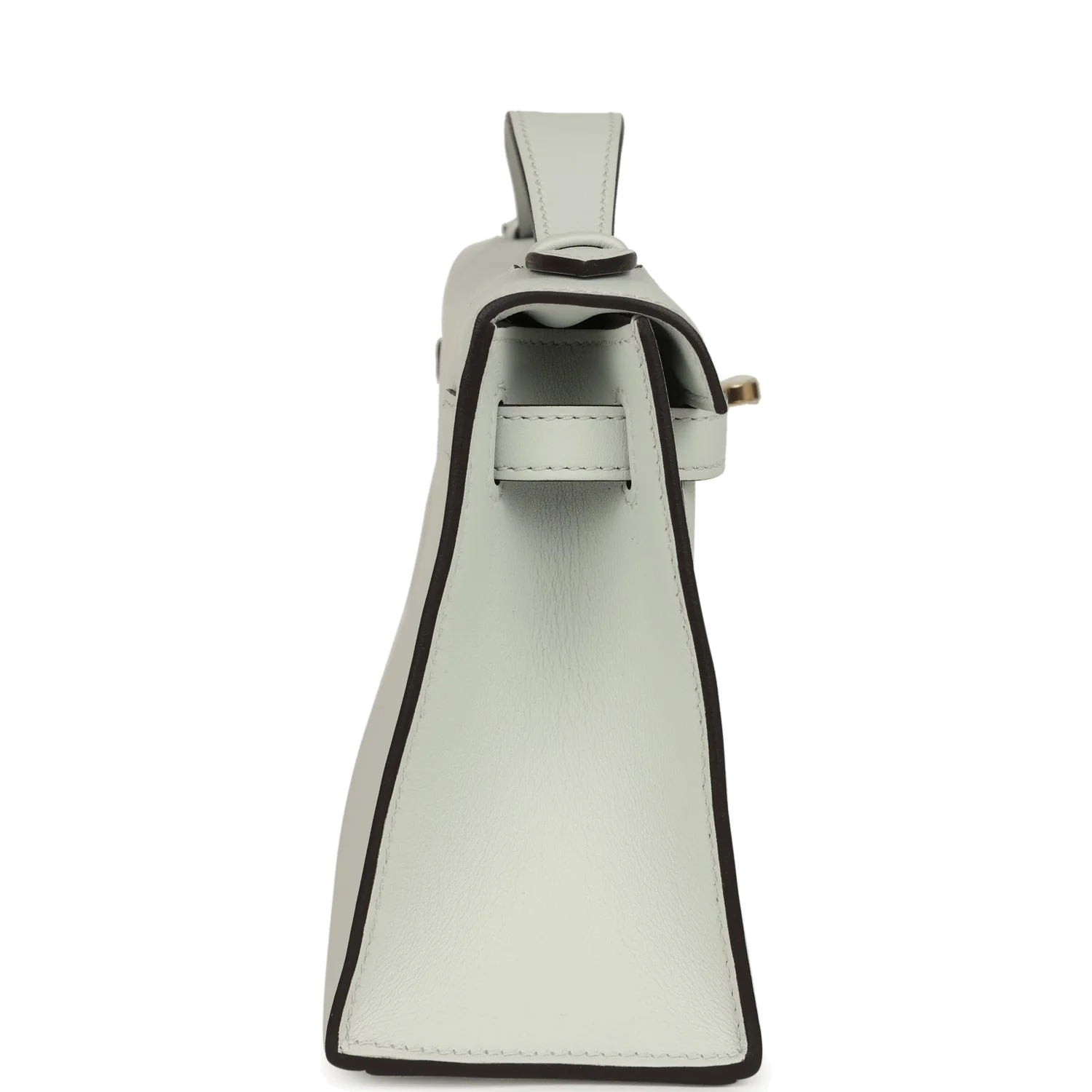 Hermes Kelly Pochette Gris Platine Swift Permabrass Hardware — фото 4
