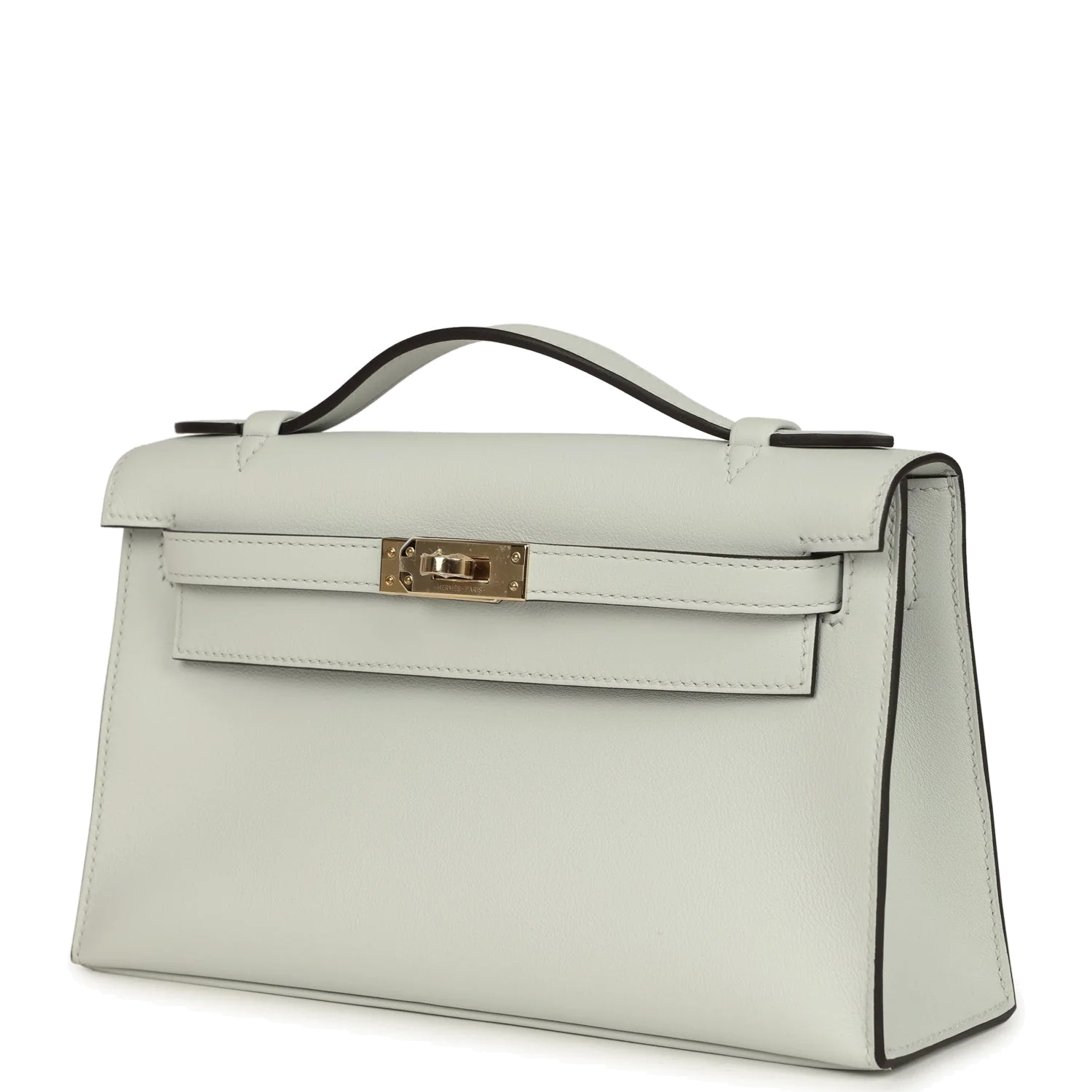 Hermes Kelly Pochette Gris Platine Swift Permabrass Hardware — фото 6