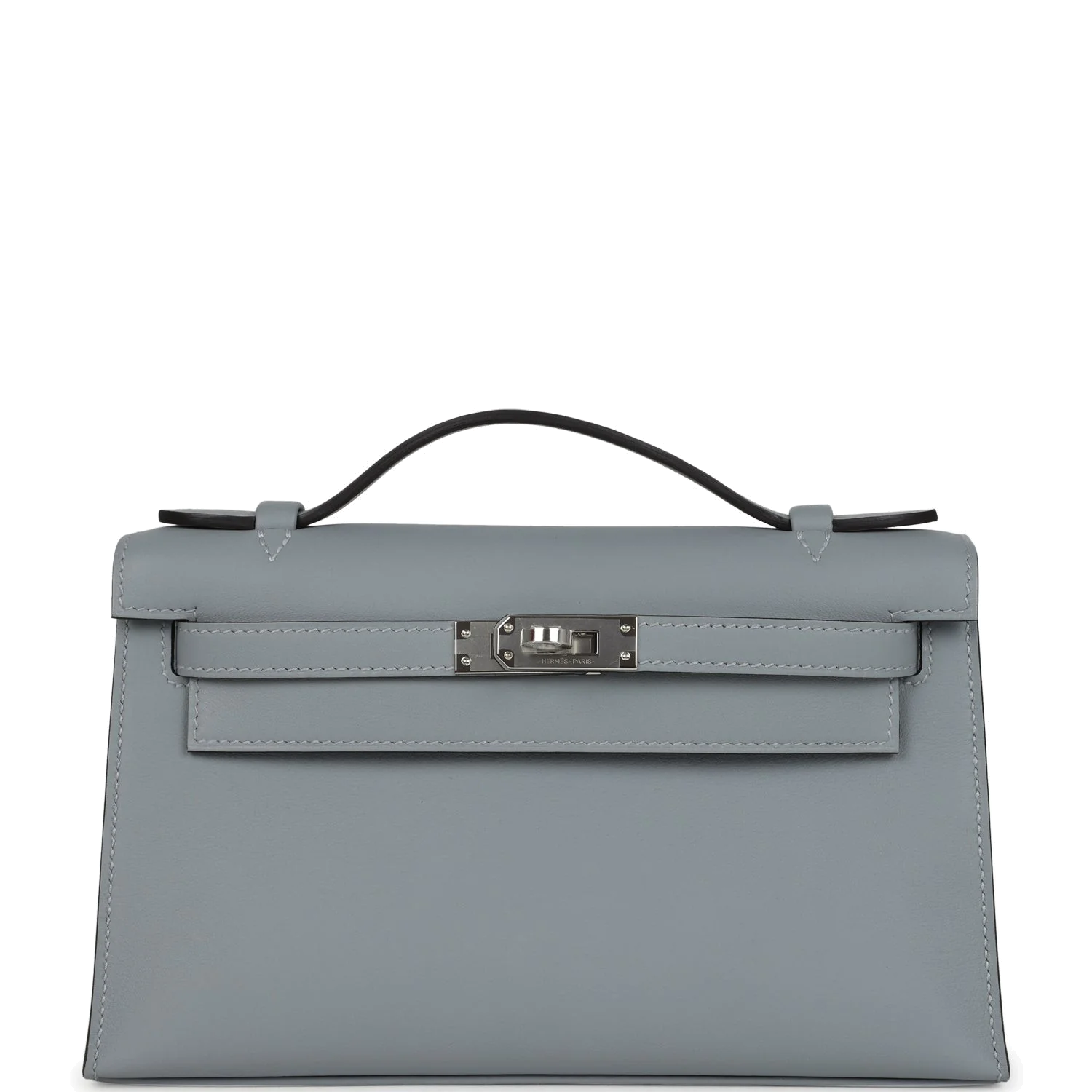 Hermes Kelly Pochette Gris Pantin Swift Palladium Hardware — фото 2