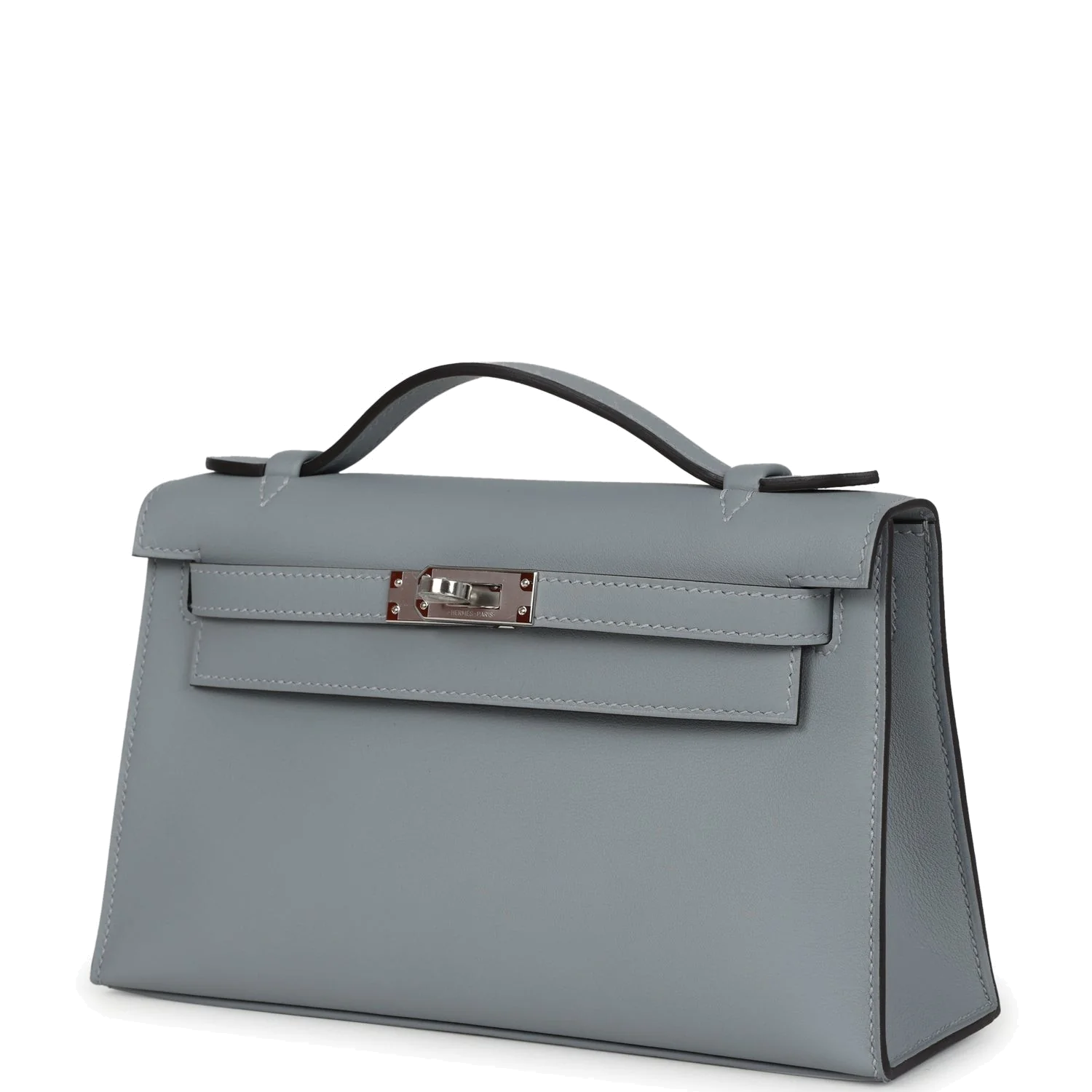 Hermes Kelly Pochette Gris Pantin Swift Palladium Hardware — фото 6