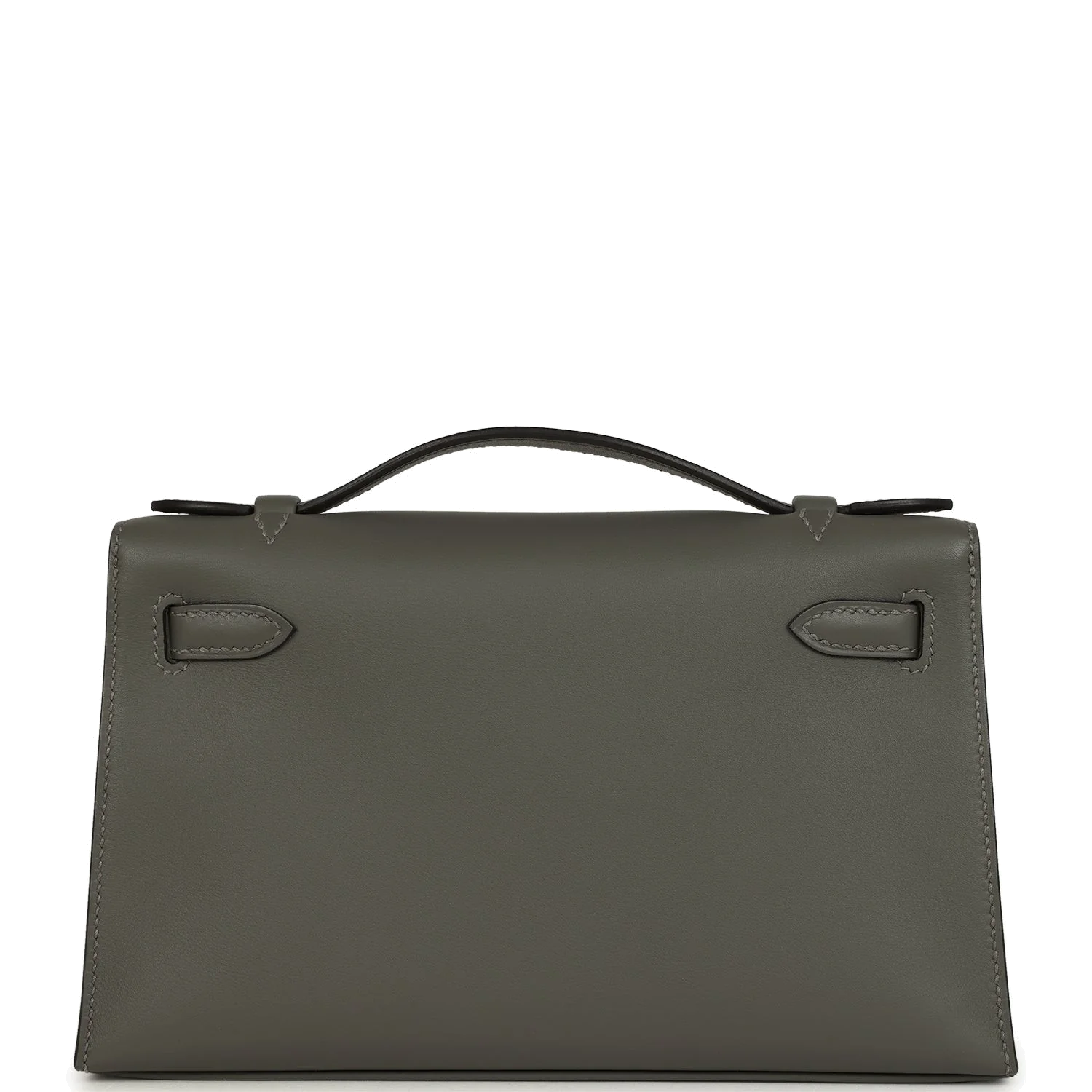 Hermes Special Order (HSS) Kelly Pochette Gris Meyer Verso Swift Permabrass Hardware — фото 5
