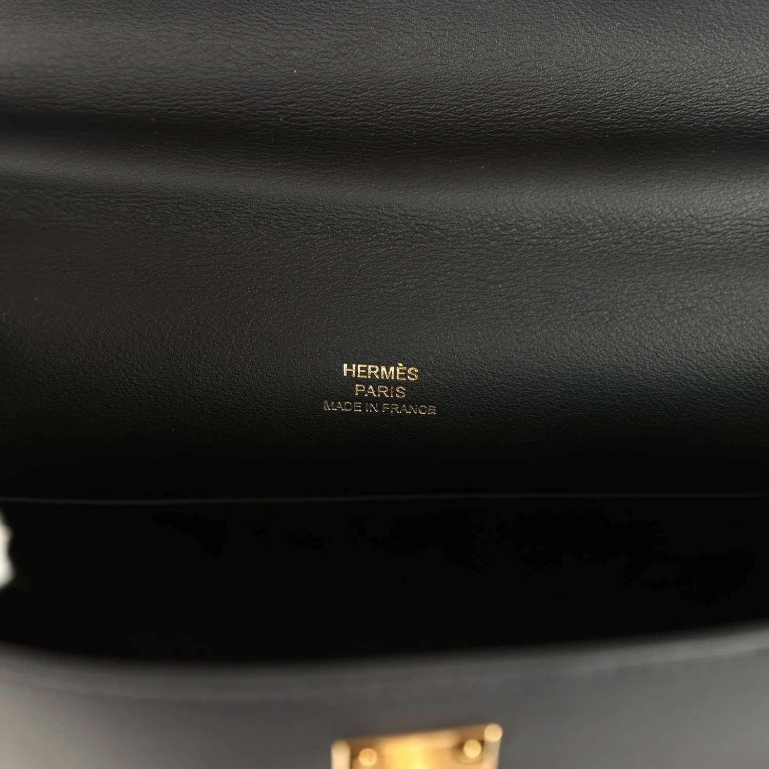 Hermes Kelly Pochette Black Swift Gold Hardware — фото 8