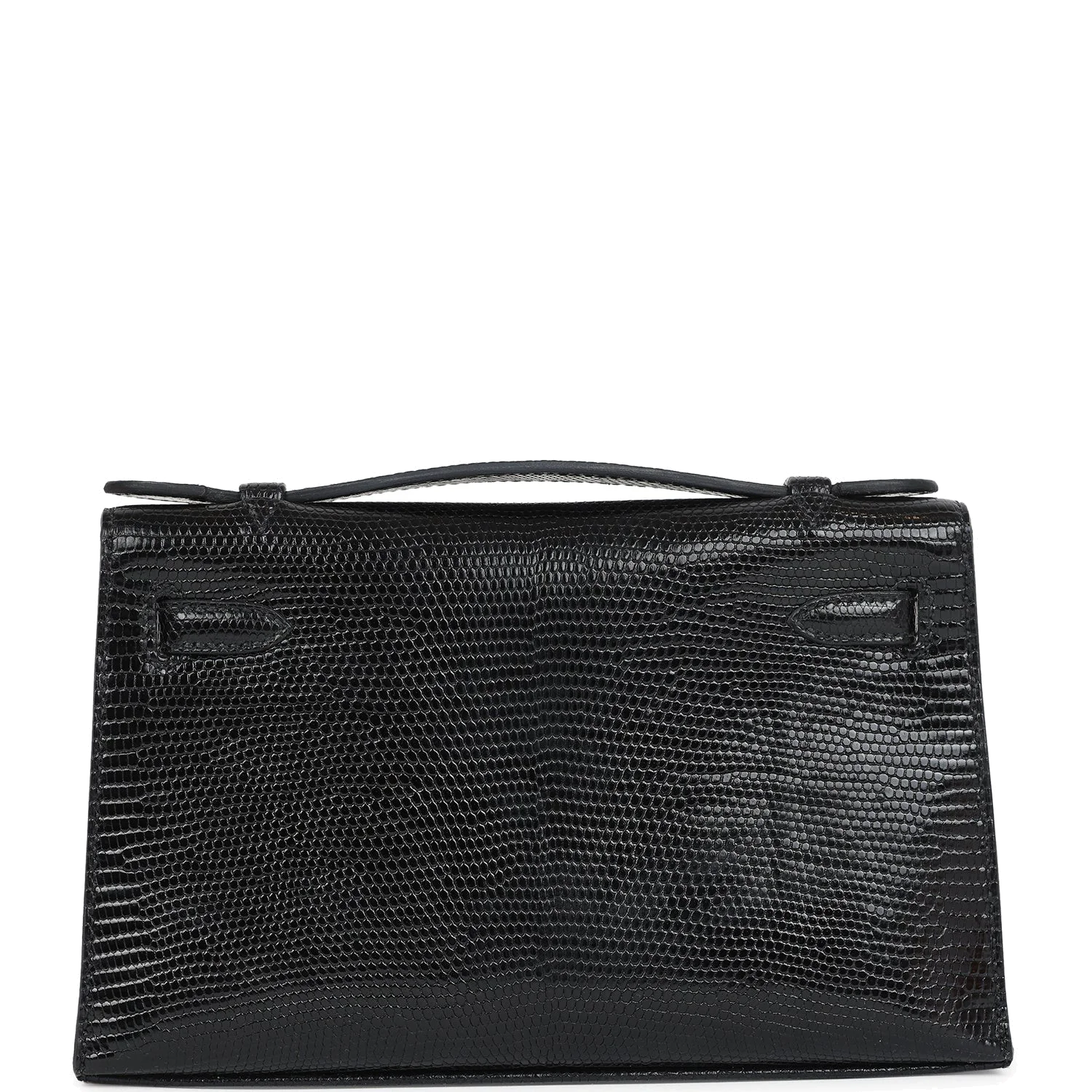 Hermes Kelly Pochette Black Varanus Niloticus Lizard Gold Hardware — фото 5