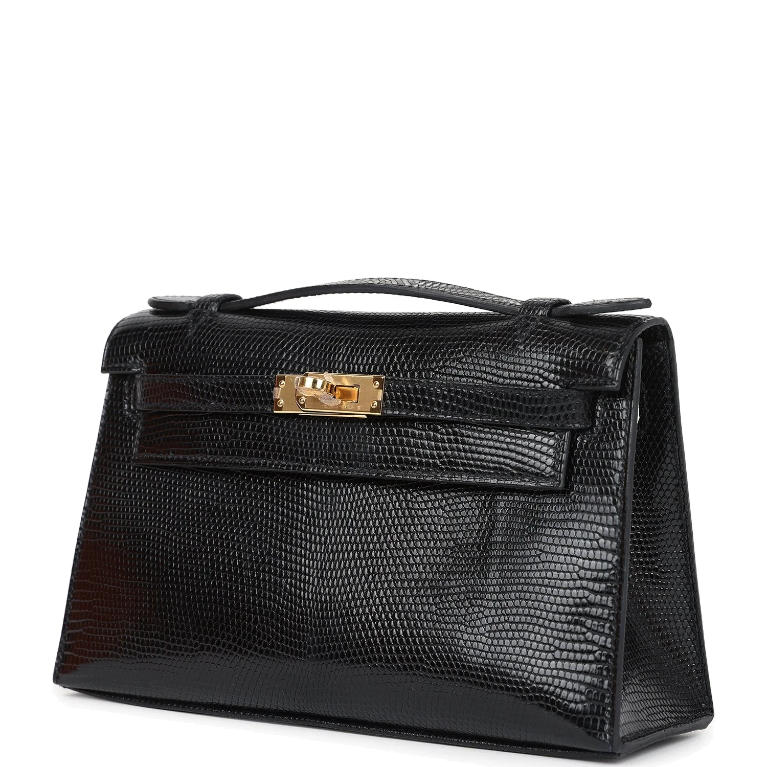 Hermes Kelly Pochette Black Varanus Niloticus Lizard Gold Hardware — фото 6