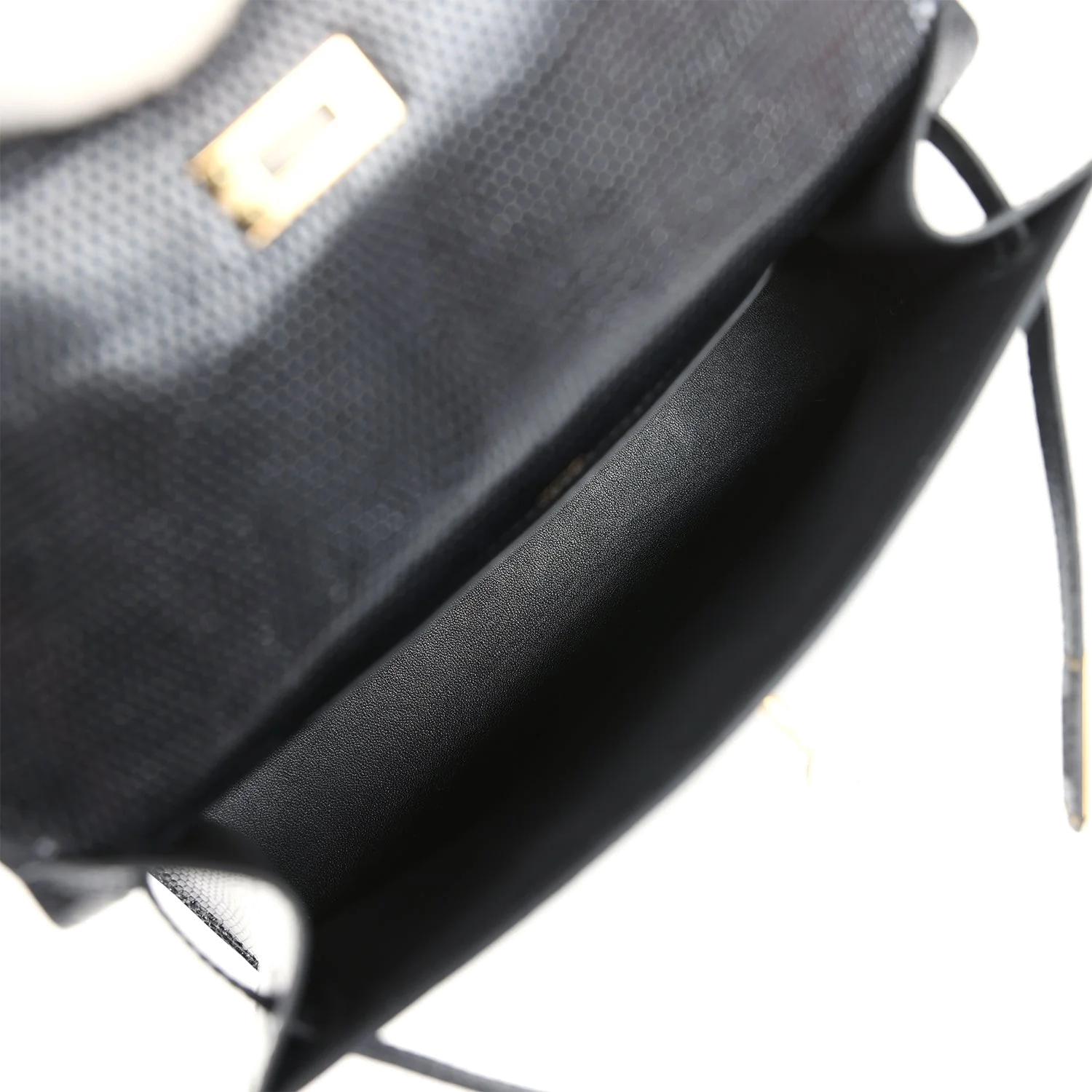 Hermes Kelly Pochette Black Varanus Niloticus Lizard Gold Hardware — фото 7