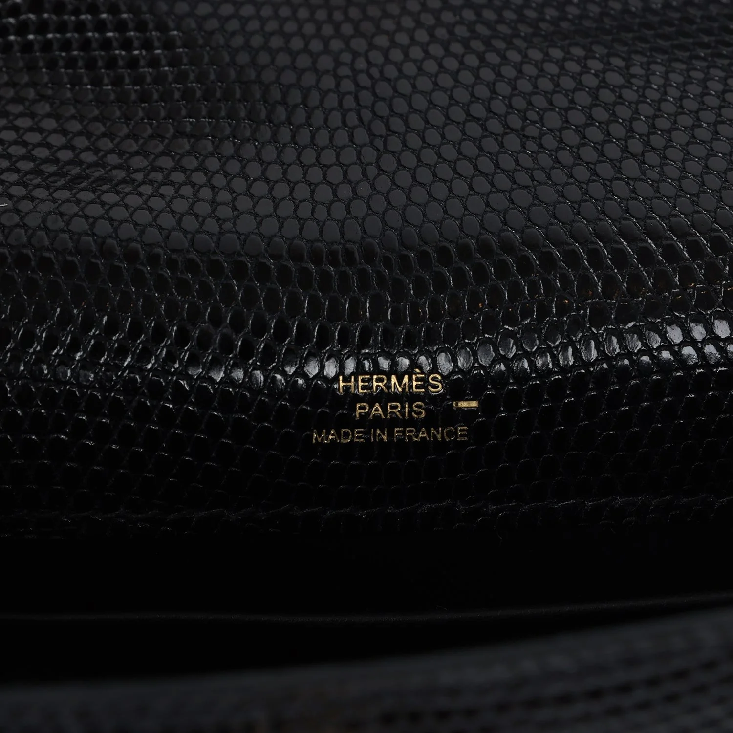 Hermes Kelly Pochette Black Varanus Niloticus Lizard Gold Hardware — фото 8
