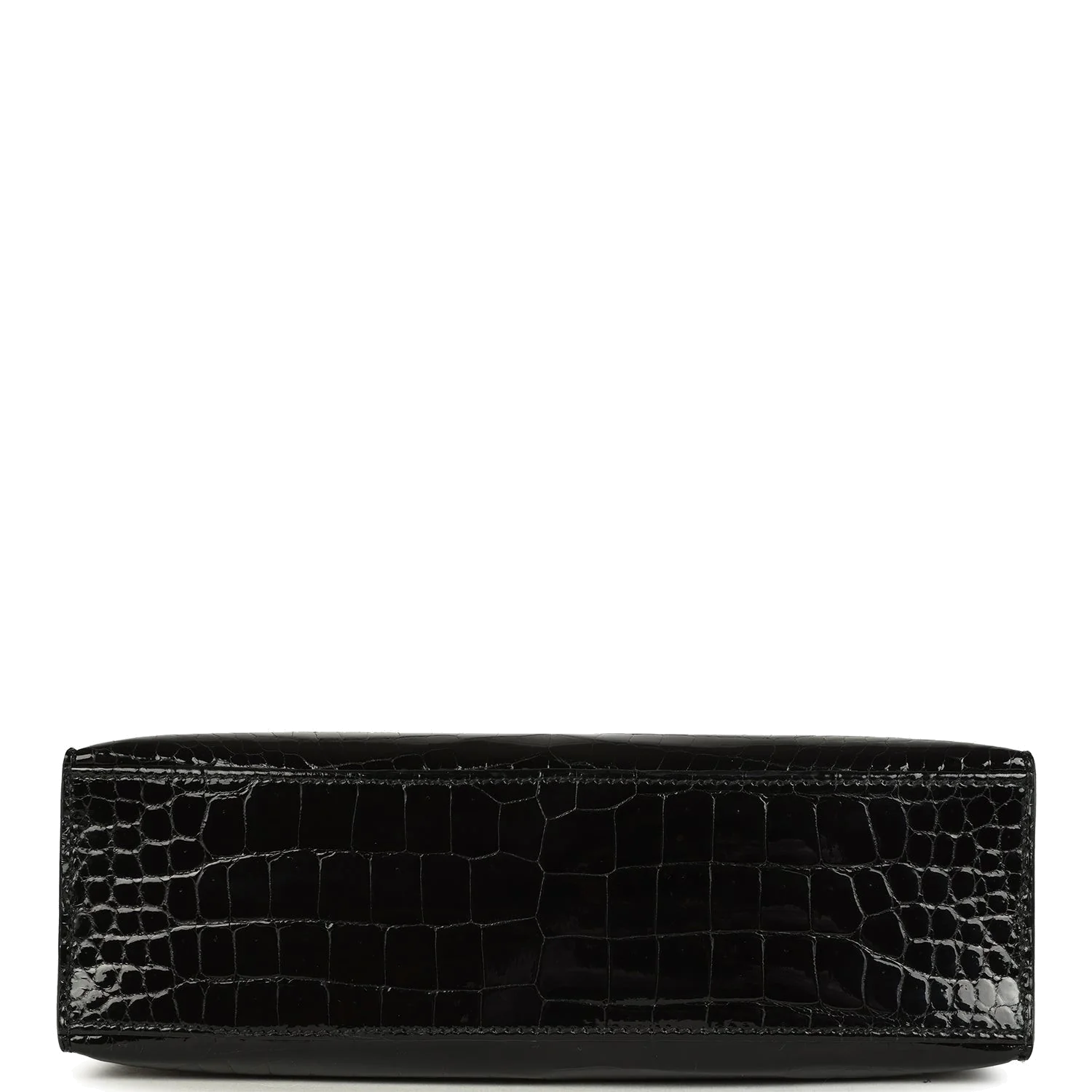 Hermes Kelly Pochette Black Shiny Porosus Crocodile Gold Hardware — фото 7