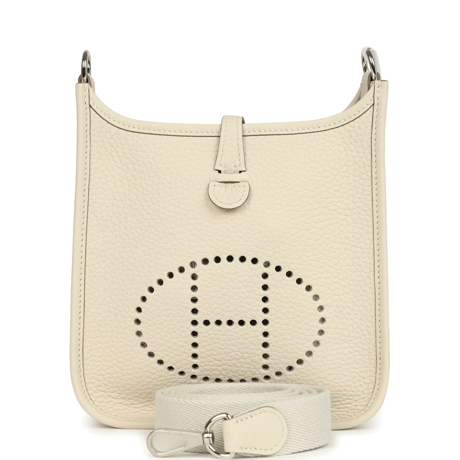 Hermes Evelyne TPM Craie Clemence Palladium Hardware — фото 2