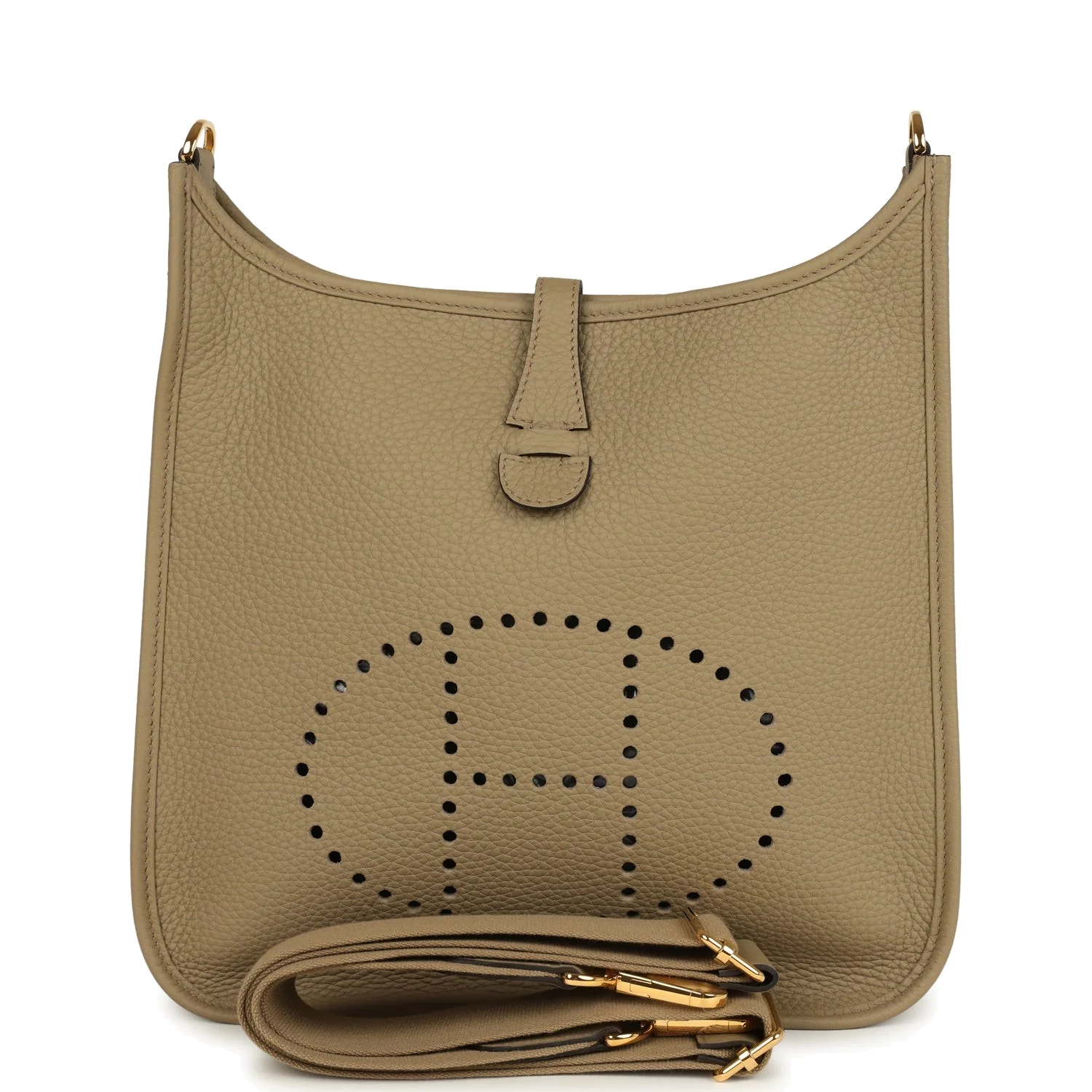 Hermes Evelyne III PM Beige Marfa Clemence Gold Hardware — фото 2