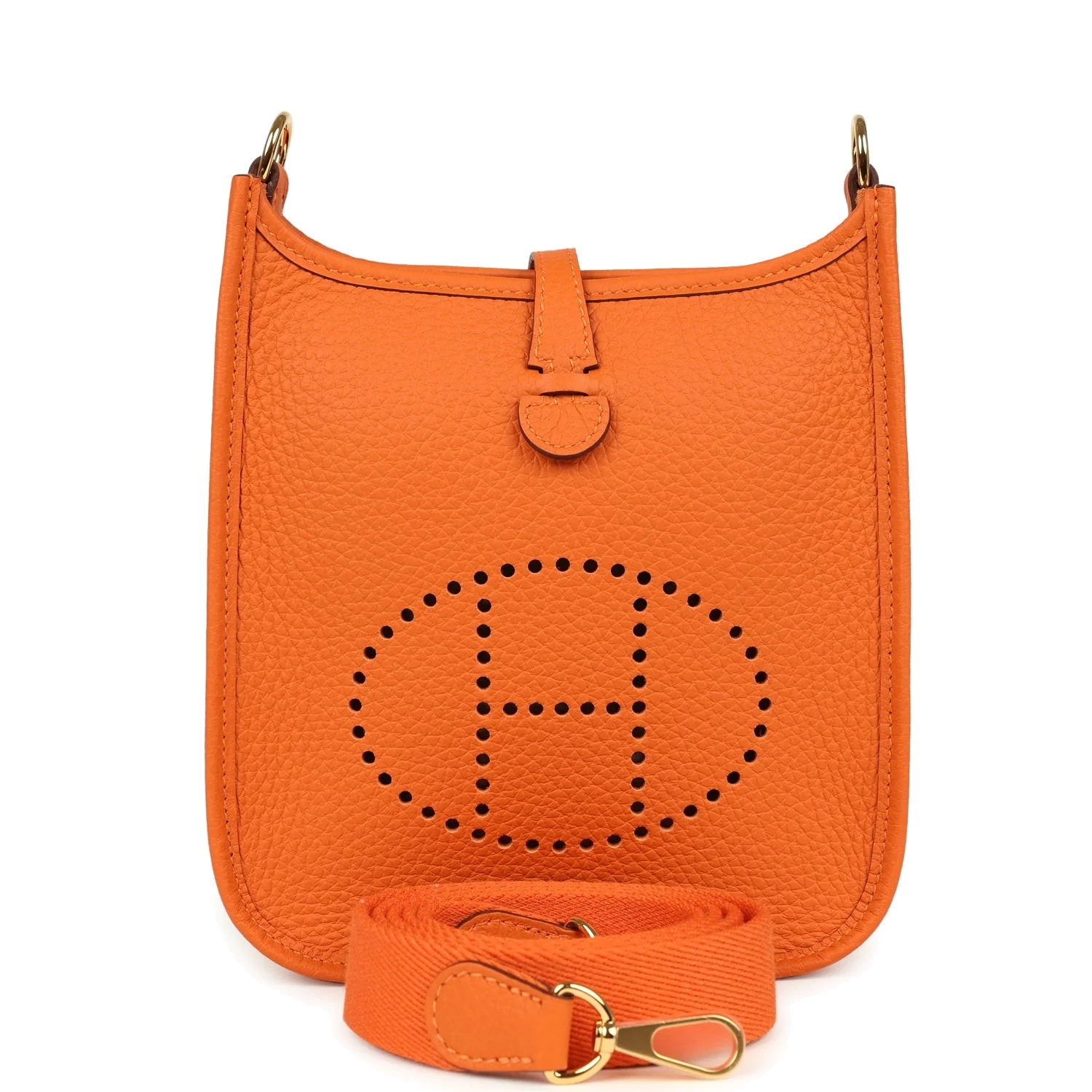 Hermes Evelyne TPM Orange Clemence Gold Hardware — фото 2