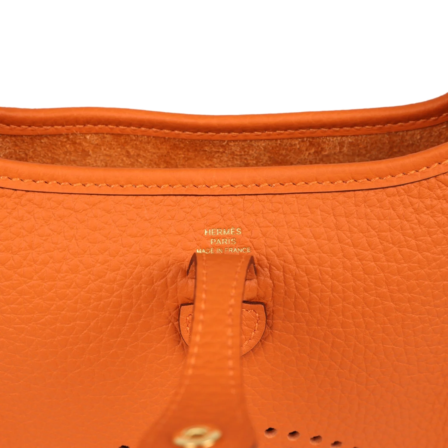 Hermes Evelyne TPM Orange Clemence Gold Hardware — фото 8
