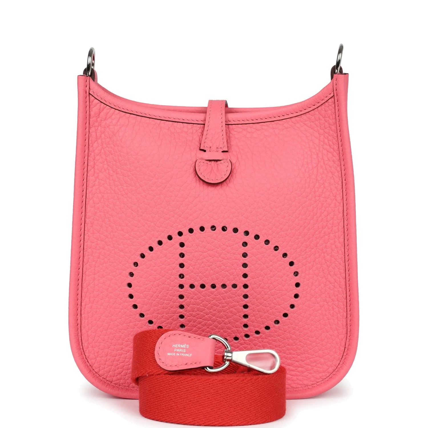 Hermes Evelyne TPM Rose Azalee Clemence Palladium Hardware — фото 2