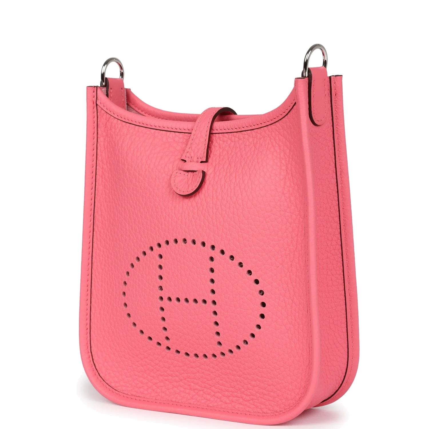 Hermes Evelyne TPM Rose Azalee Clemence Palladium Hardware — фото 6