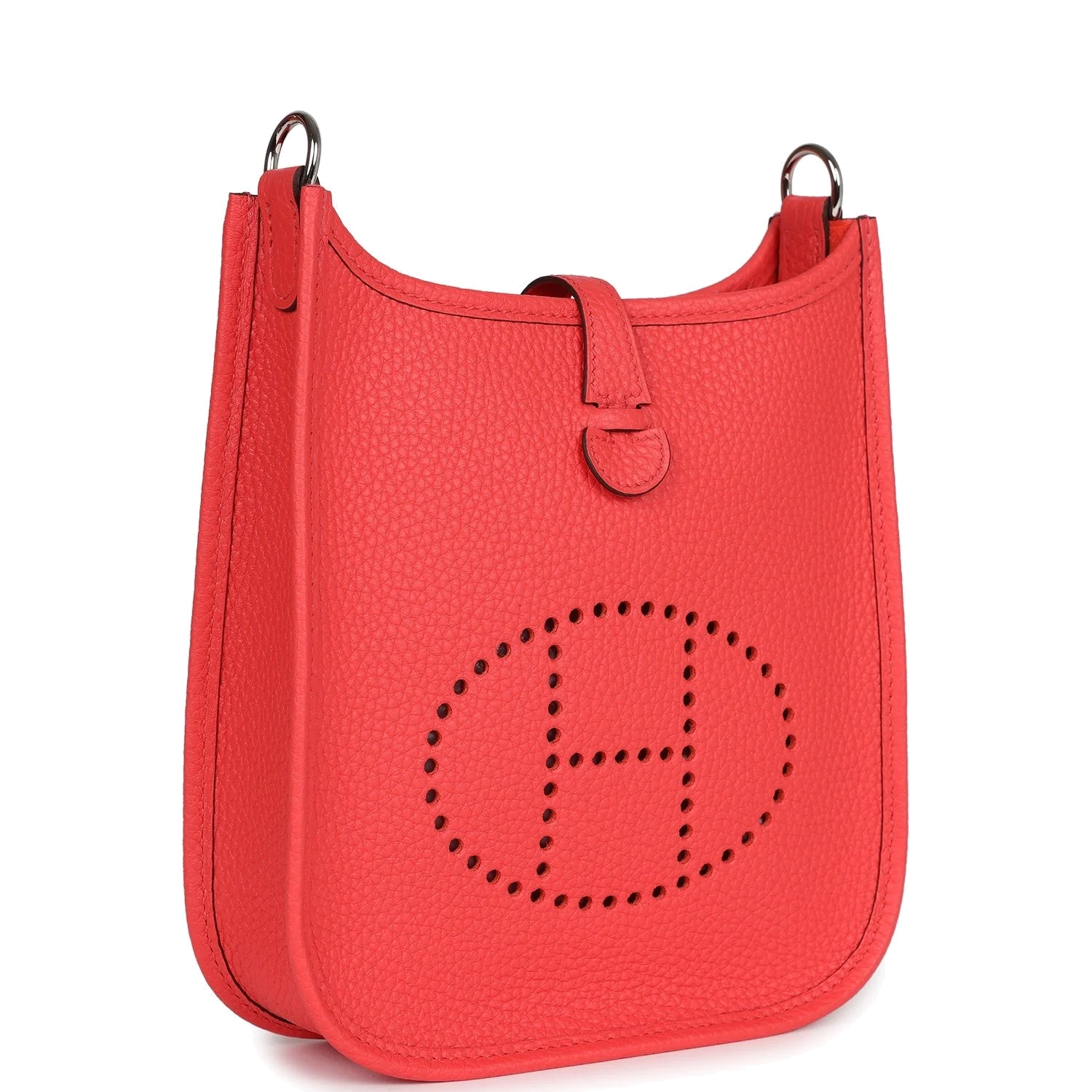 Hermes Evelyne TPM Rose Texas Clemence Palladium Hardware — фото 3