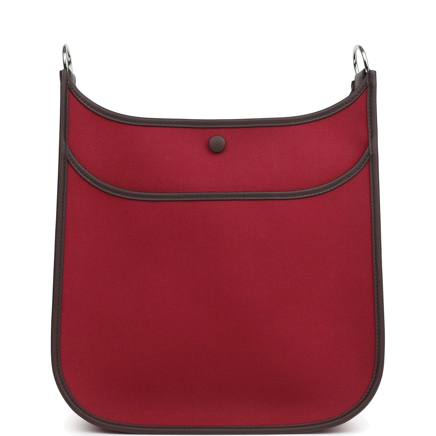Hermes Neo Evelyne PM Rubis Officier Canvas and Rouge Sellier Swift Palladium Hardware — фото 5