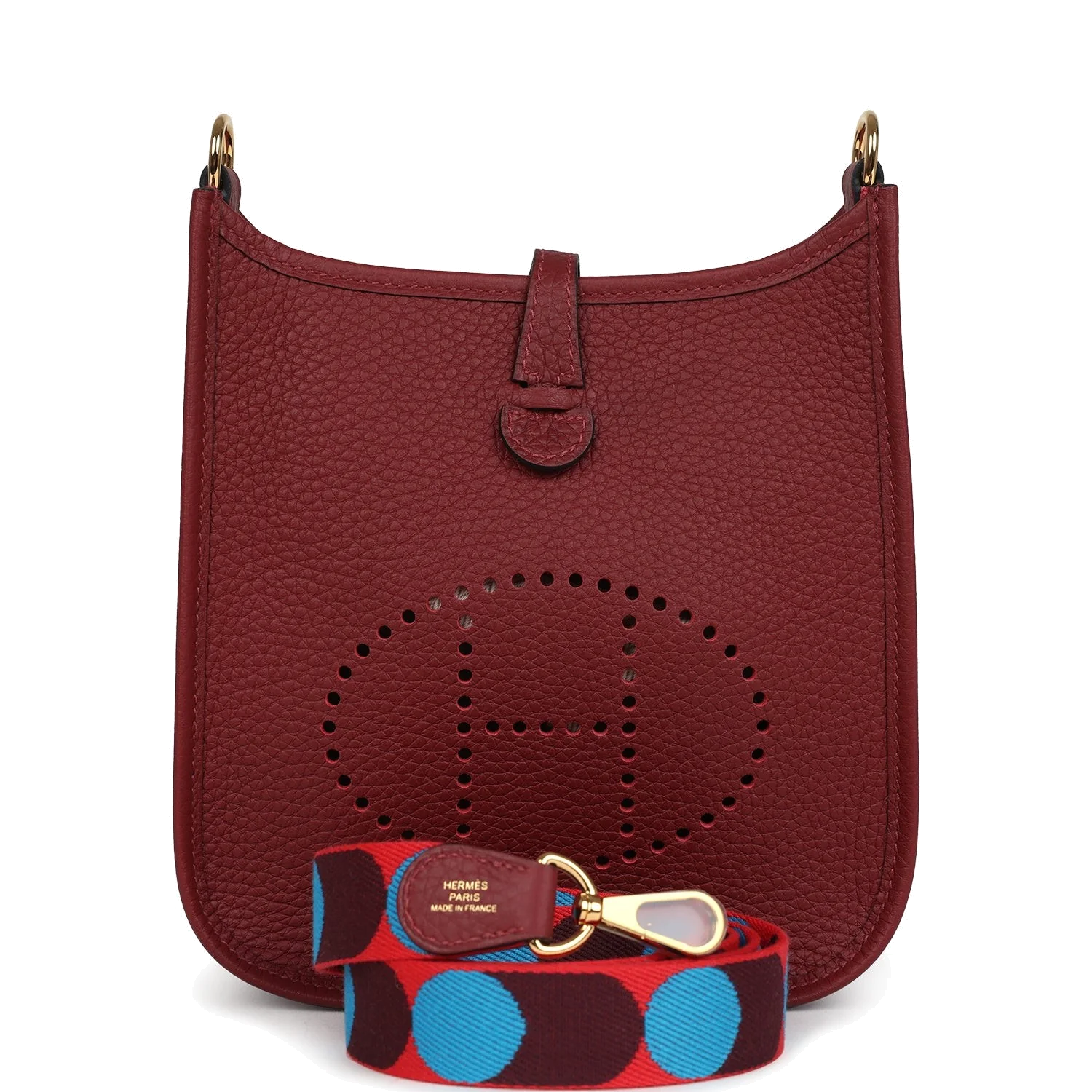 Hermes Evelyne TPM Rouge H Clemence Gold Hardware — фото 2