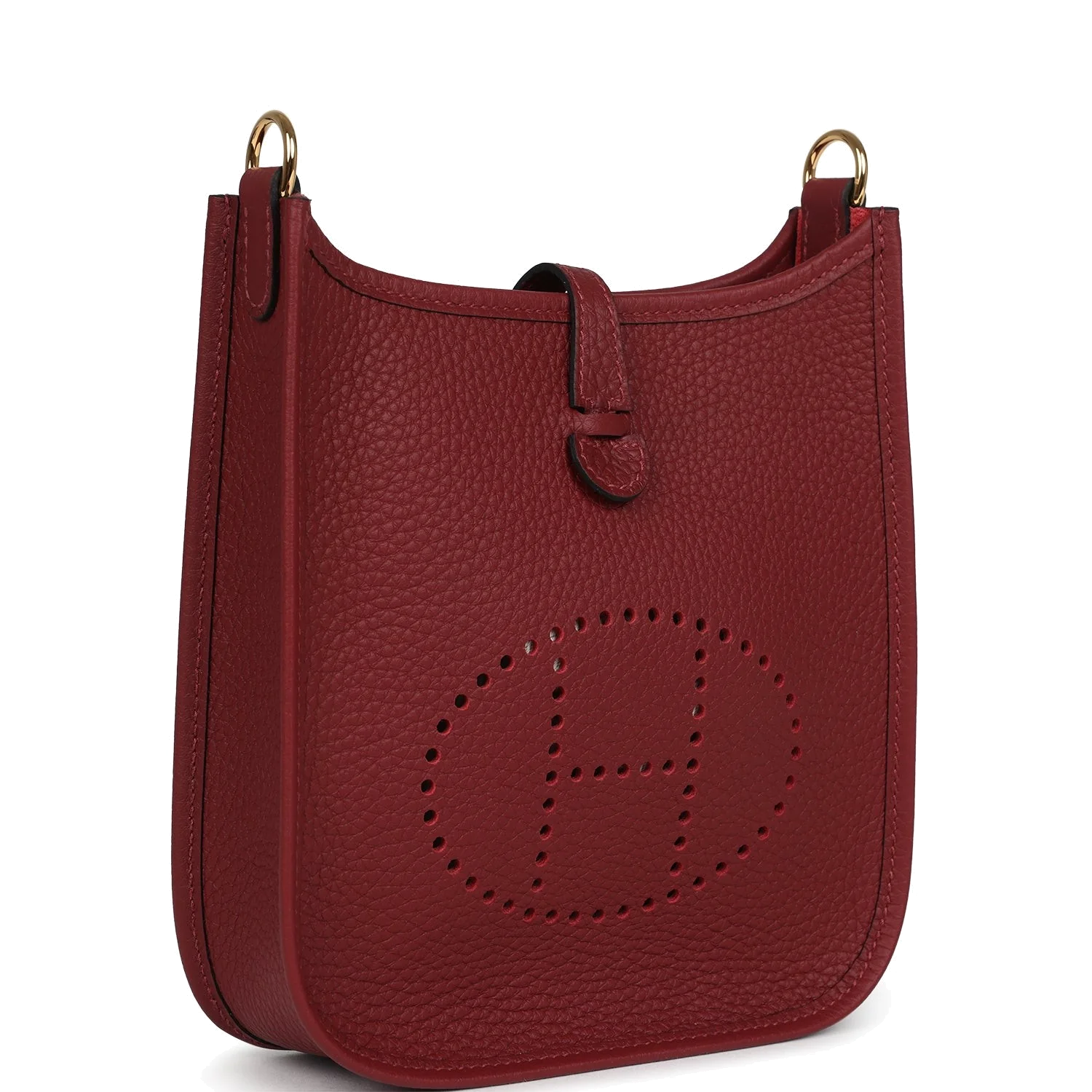 Hermes Evelyne TPM Rouge H Clemence Gold Hardware — фото 3