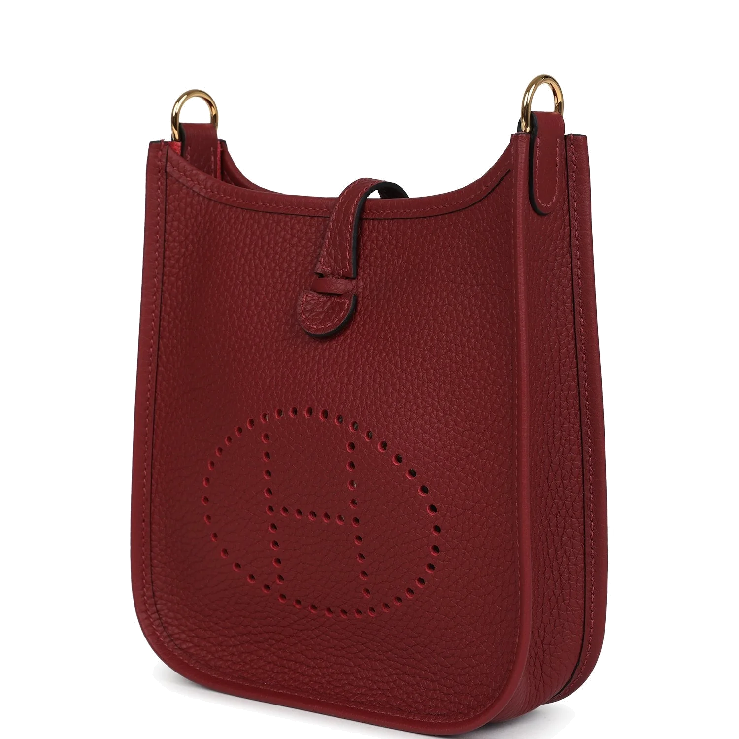 Hermes Evelyne TPM Rouge H Clemence Gold Hardware — фото 6