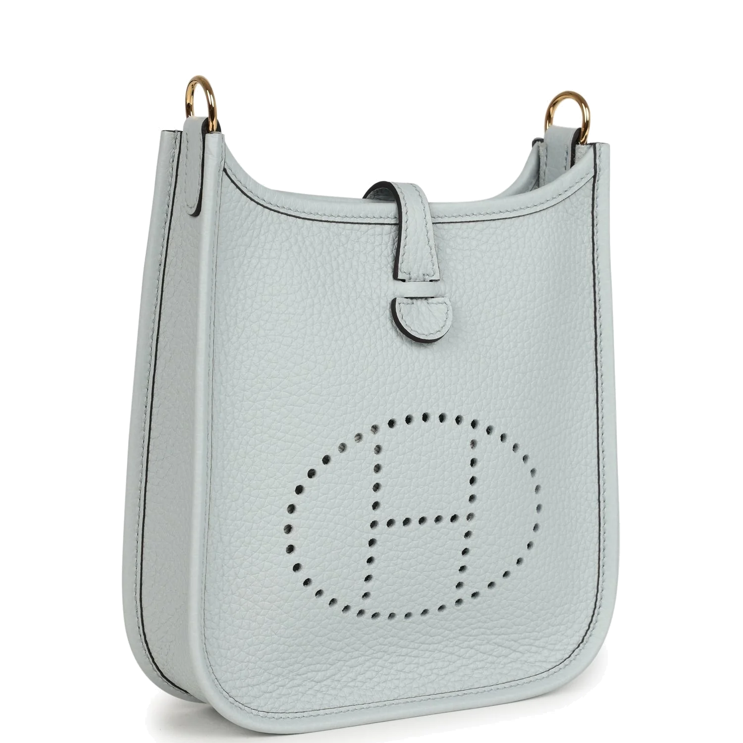 Hermes Evelyne TPM Bleu Pale Clemence Palladium Hardware — фото 3