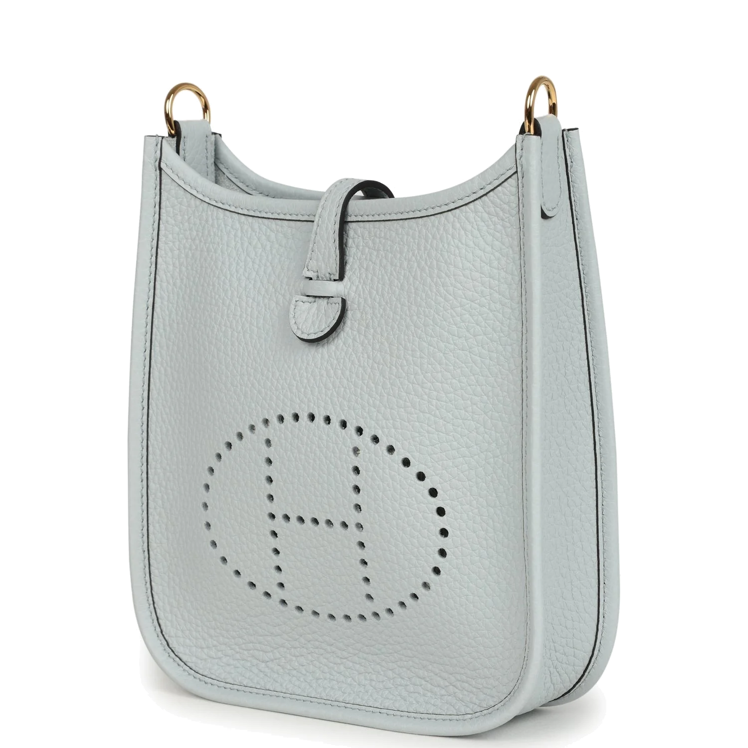 Hermes Evelyne TPM Bleu Pale Clemence Palladium Hardware — фото 6