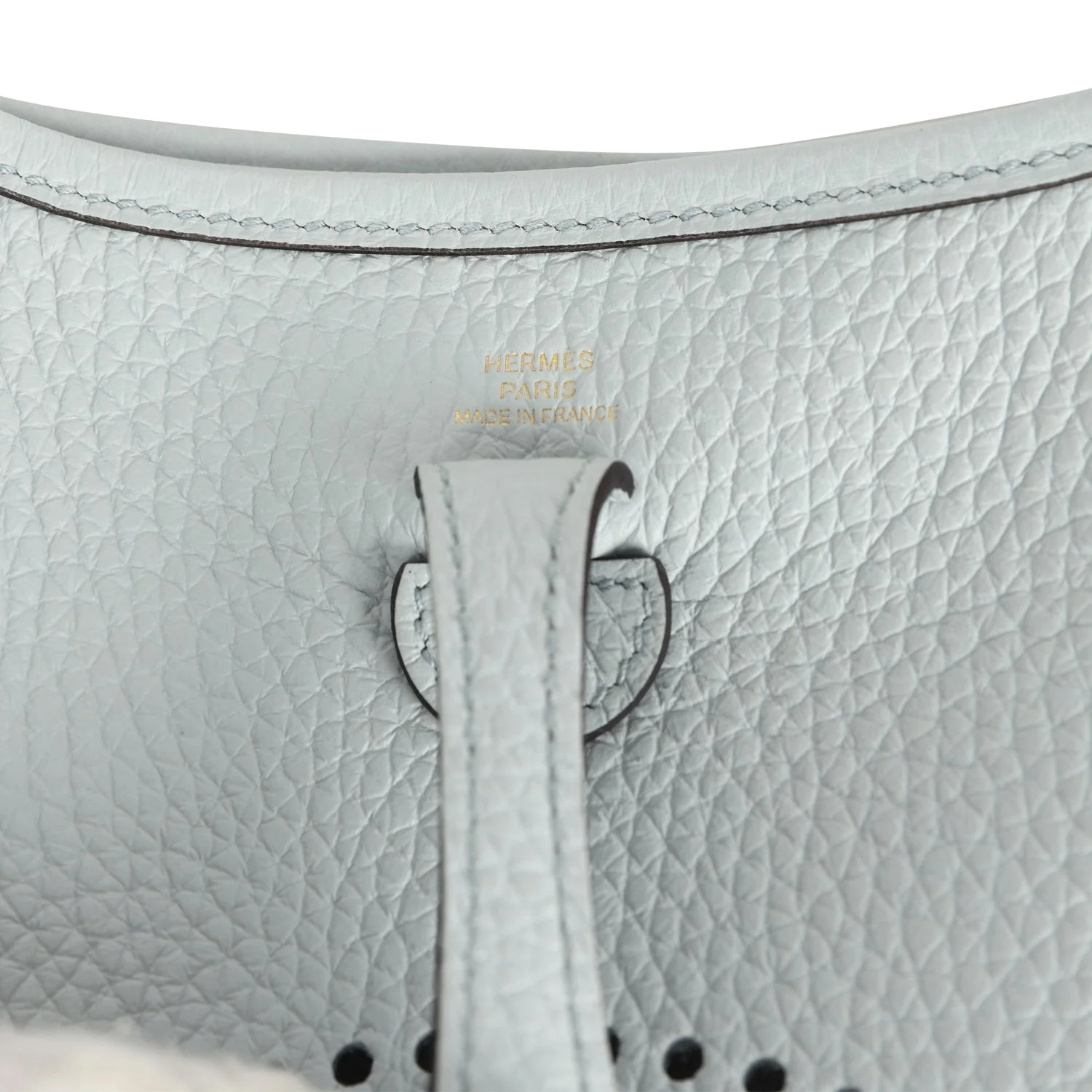 Hermes Evelyne TPM Bleu Pale Clemence Palladium Hardware — фото 8