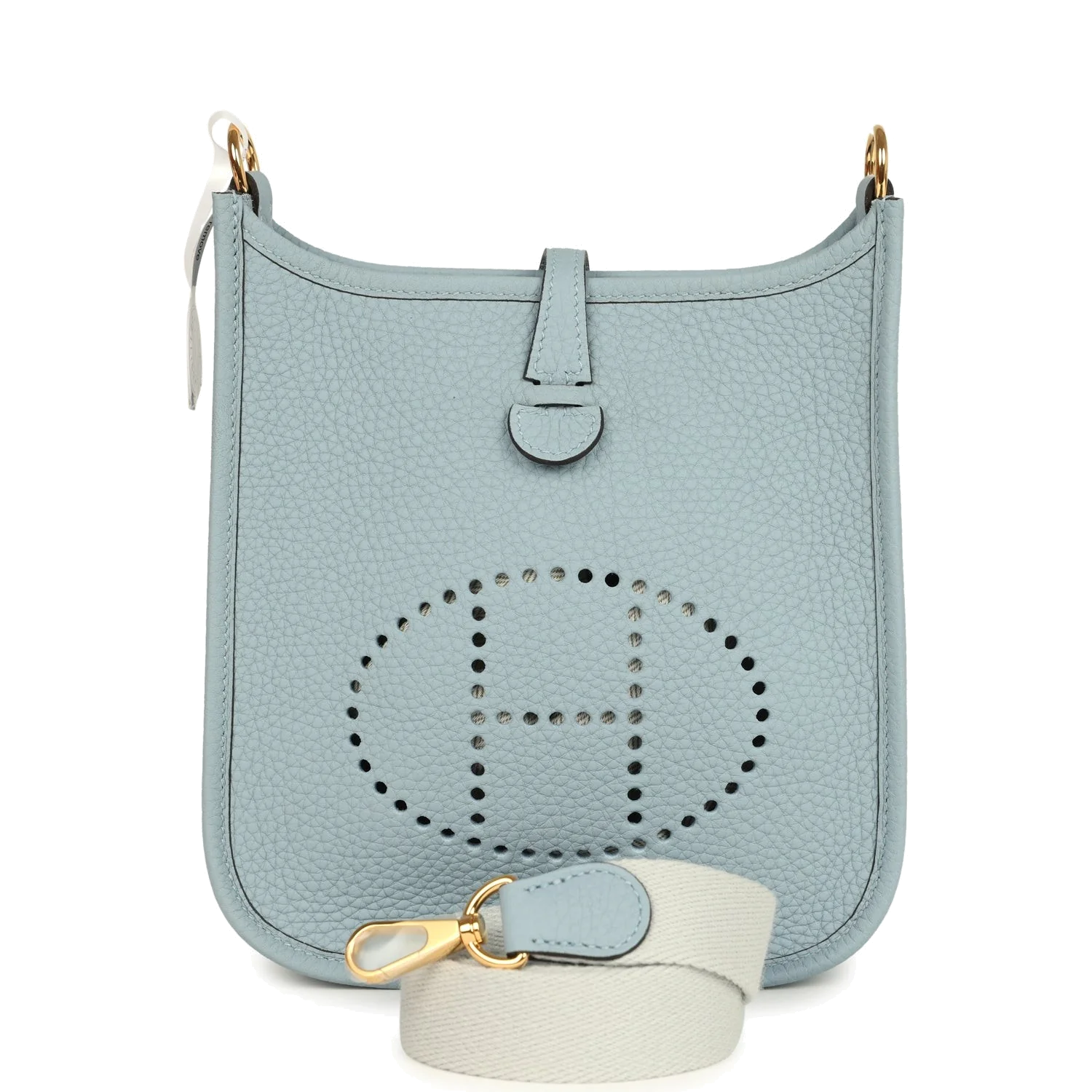Hermes Evelyne TPM Bleu Lin Clemence Gold Hardware — фото 2