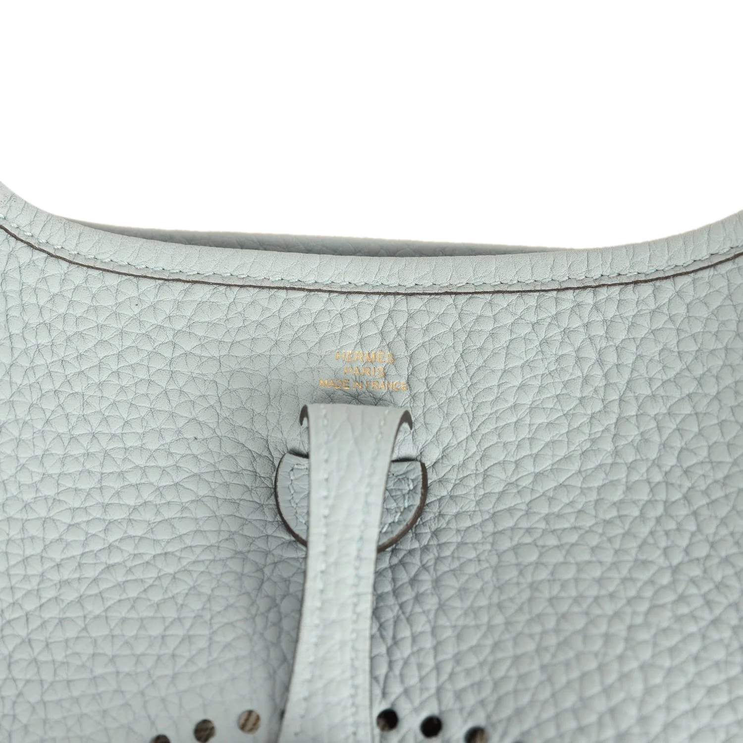 Hermes Evelyne TPM Bleu Lin Clemence Gold Hardware — фото 8
