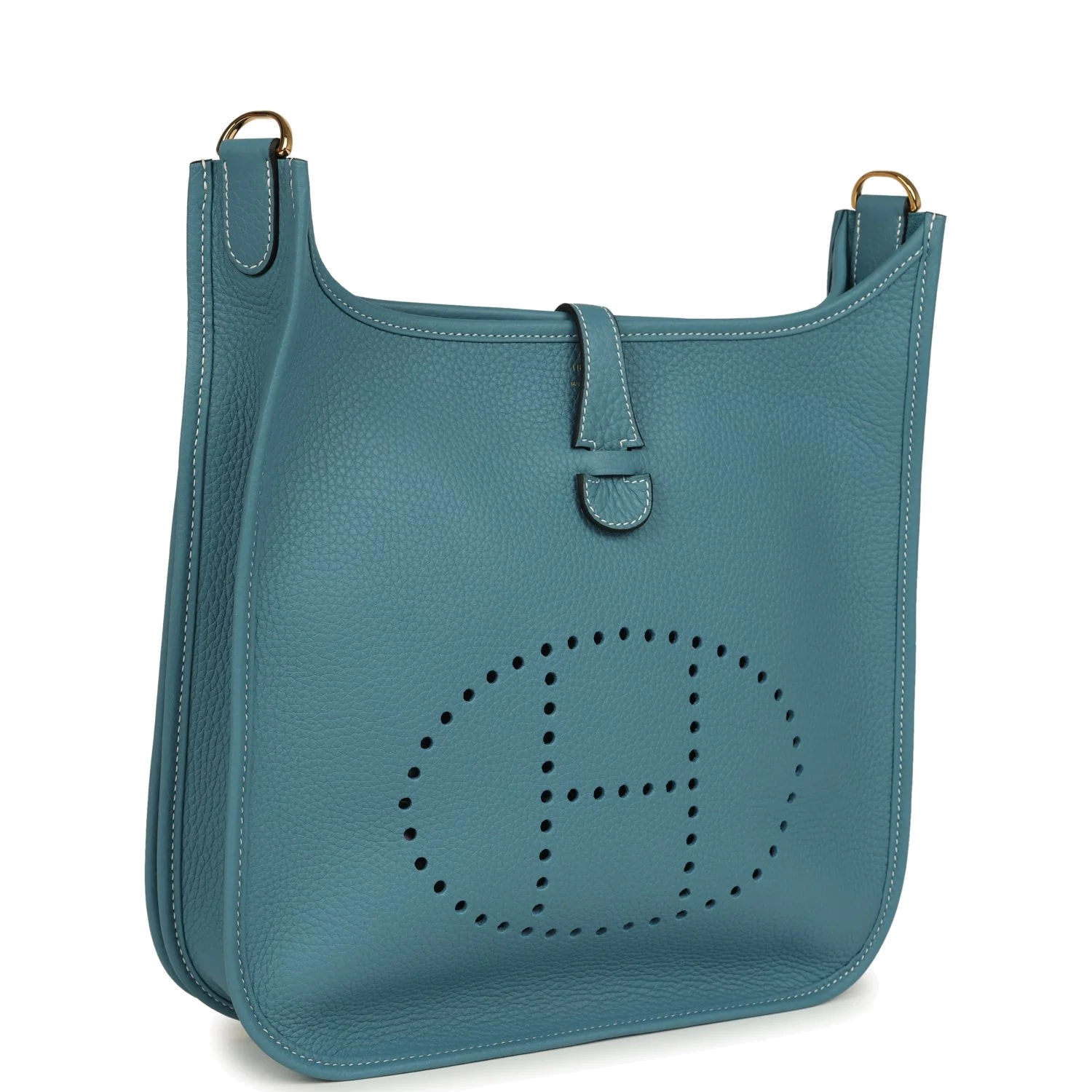 Hermes Evelyne III PM Blue Jean Clemence Gold Hardware — фото 3