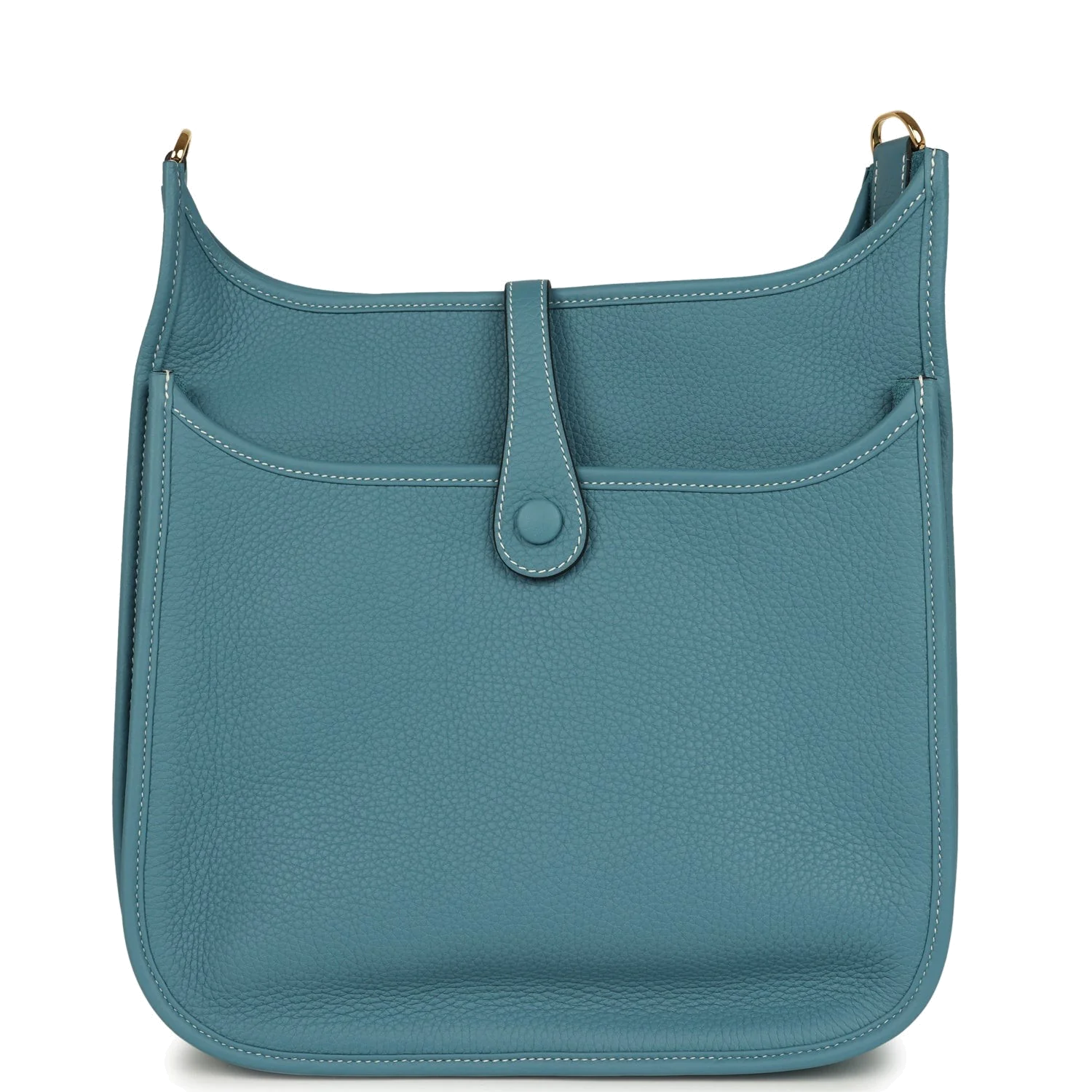 Hermes Evelyne III PM Blue Jean Clemence Gold Hardware — фото 5