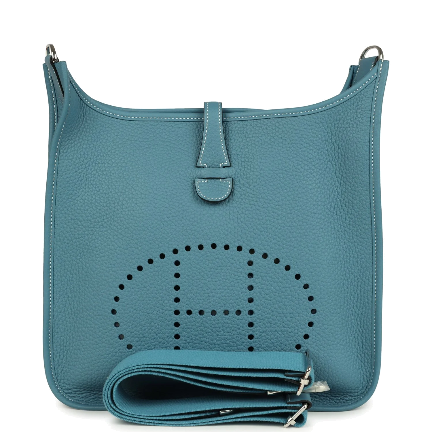 Hermes Evelyne III PM Blue Jean Clemence Palladium Hardware — фото 2