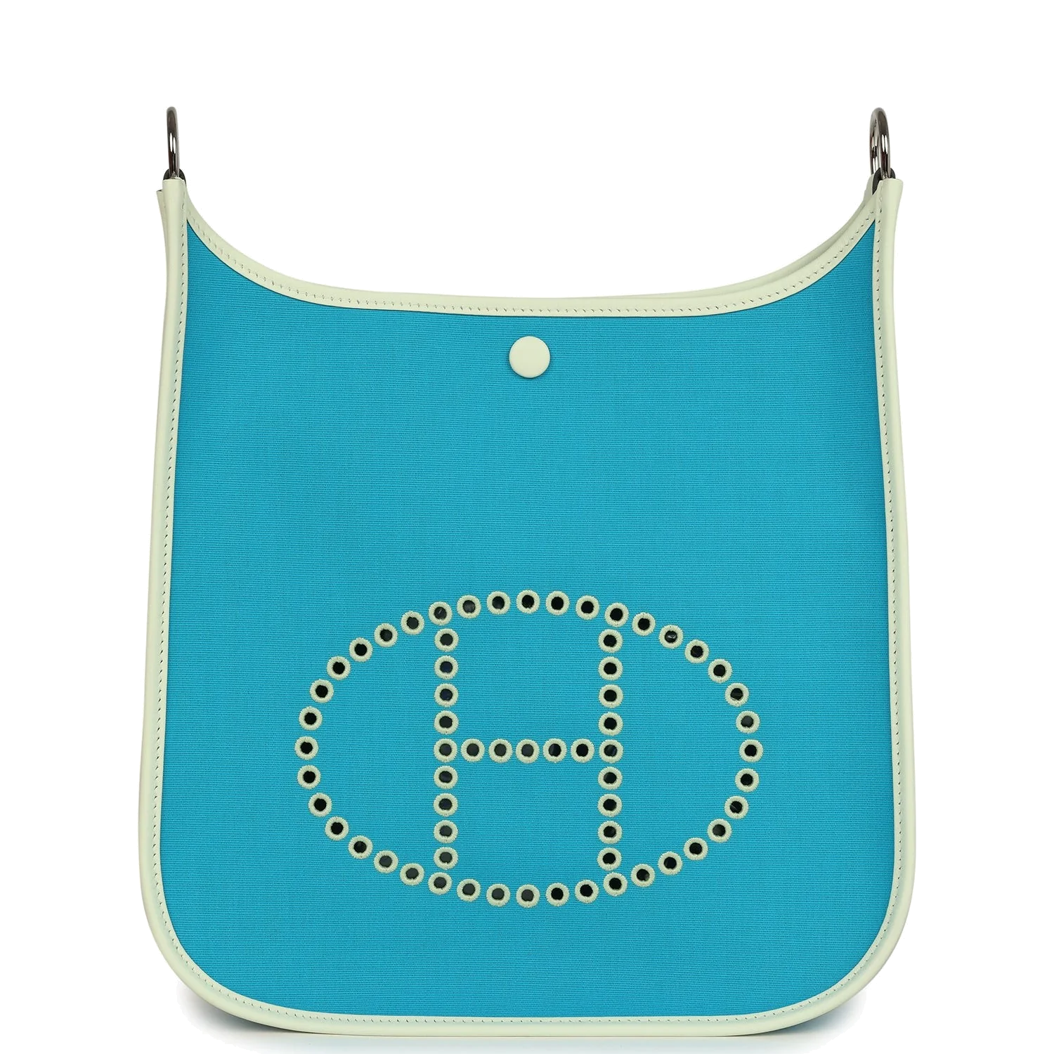 Hermes Neo Evelyne PM Bleu Azteque Officier Canvas and Vert Fizz Swift Palladium Hardware — фото 1