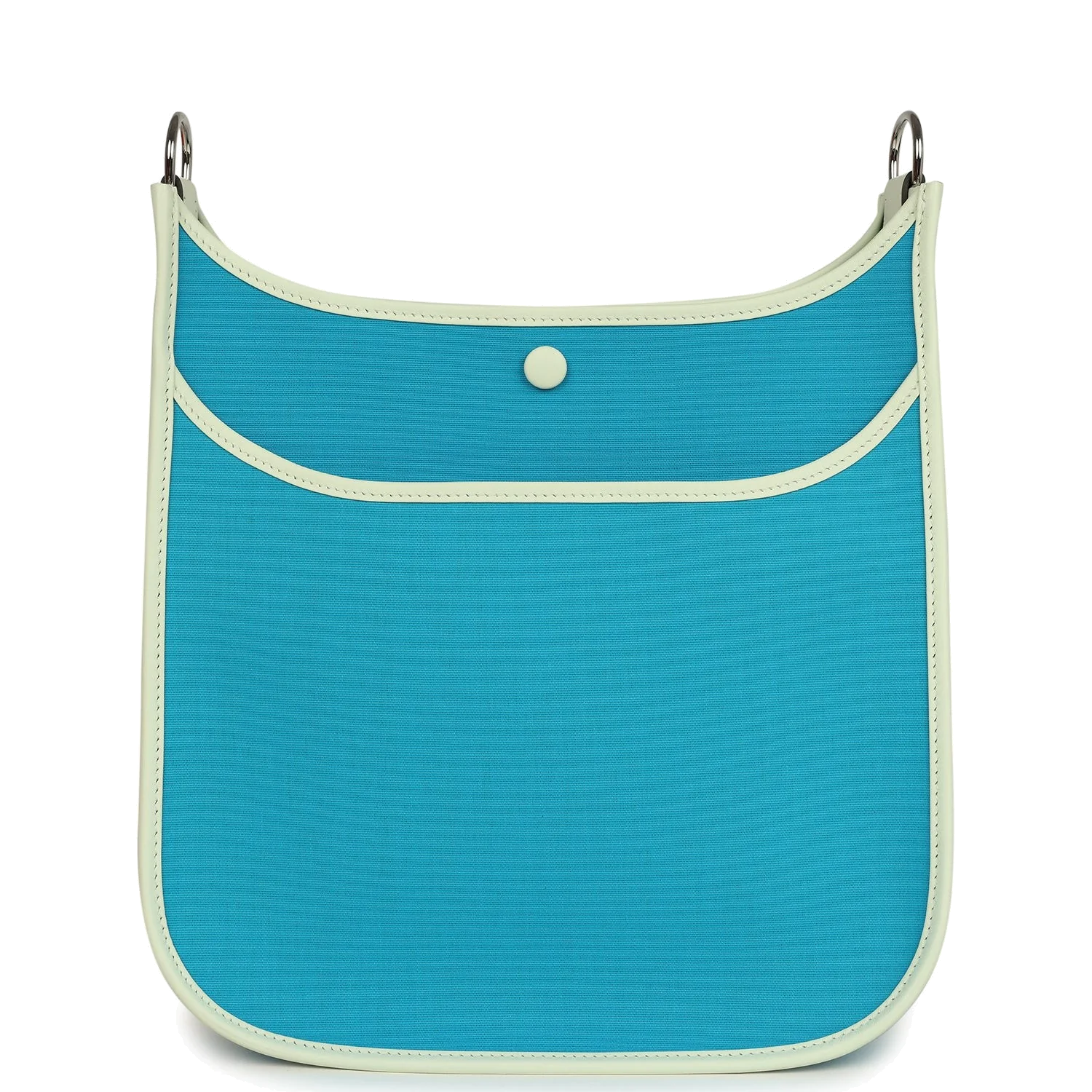 Hermes Neo Evelyne PM Bleu Azteque Officier Canvas and Vert Fizz Swift Palladium Hardware — фото 5