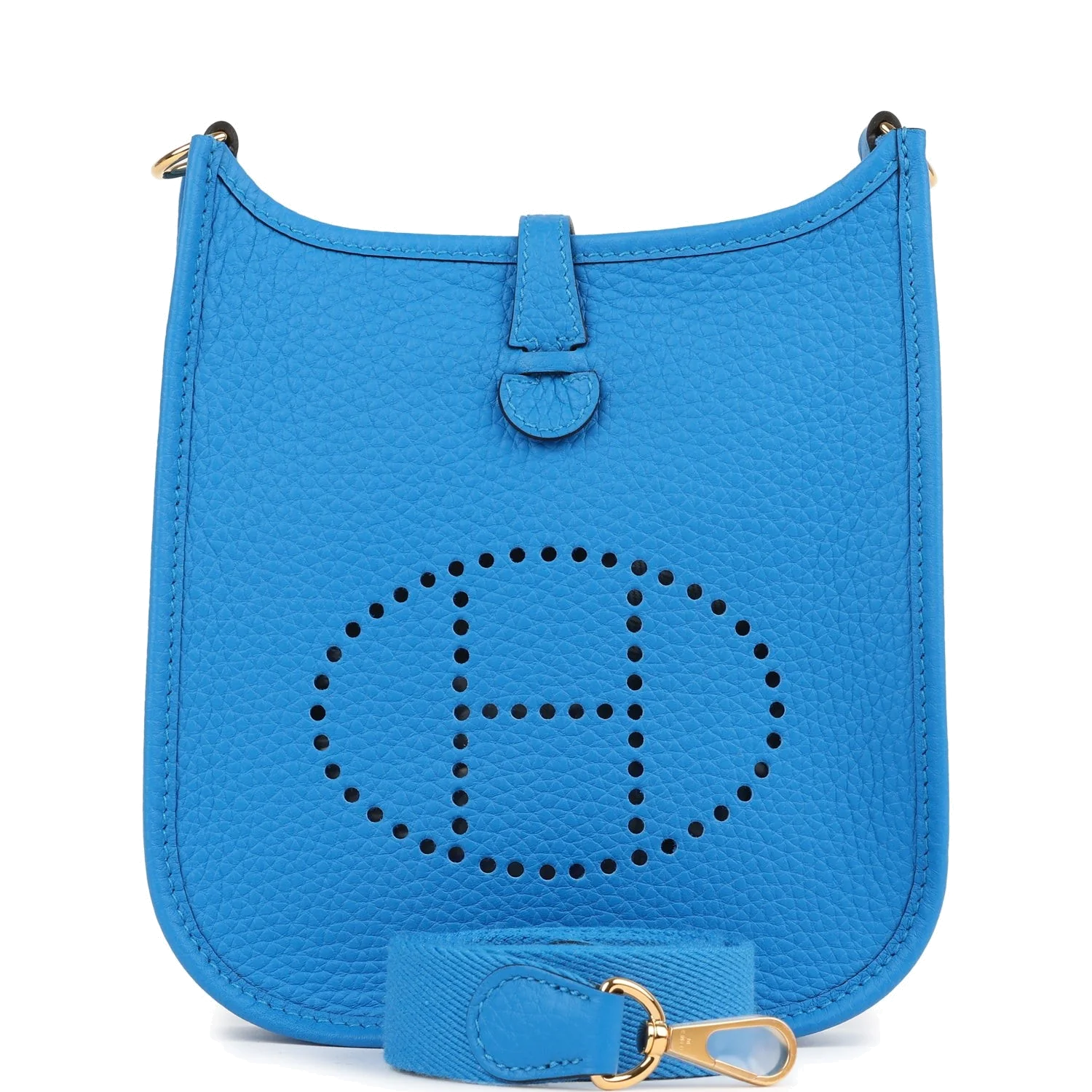 Hermes Evelyne TPM New Bleu Hydra Clemence Gold Hardware — фото 2