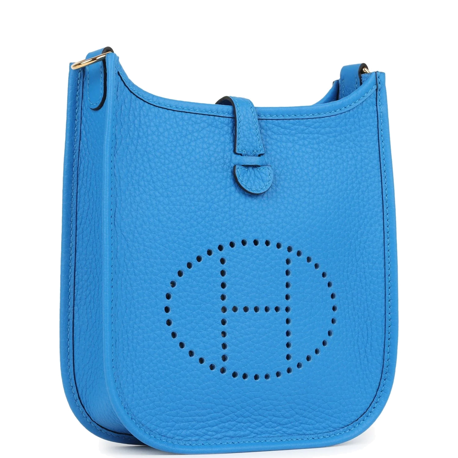 Hermes Evelyne TPM New Bleu Hydra Clemence Gold Hardware — фото 3