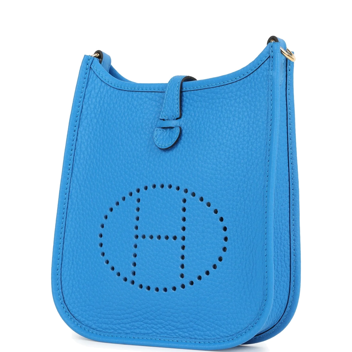Hermes Evelyne TPM New Bleu Hydra Clemence Gold Hardware — фото 6