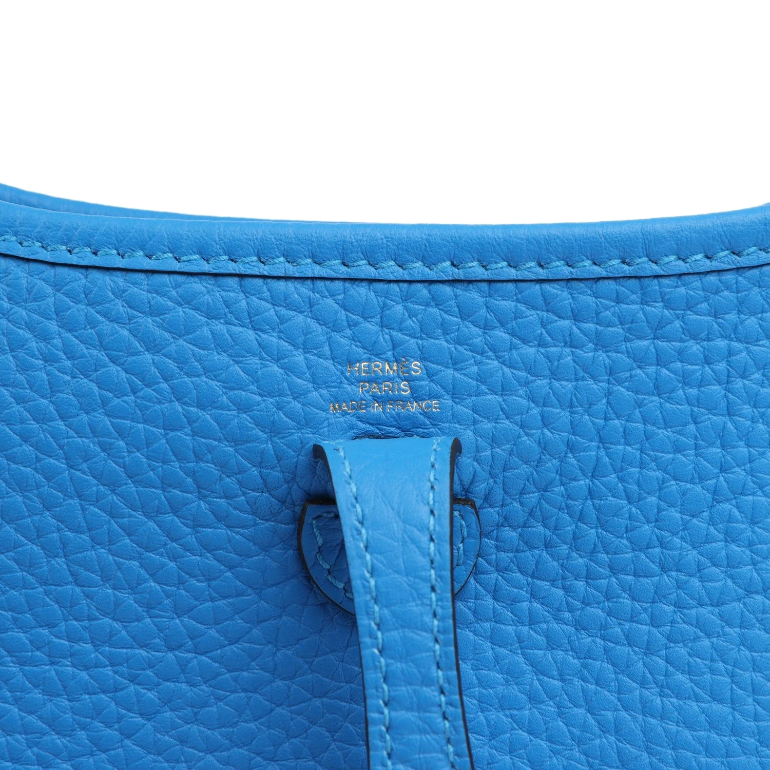Hermes Evelyne TPM New Bleu Hydra Clemence Gold Hardware — фото 8