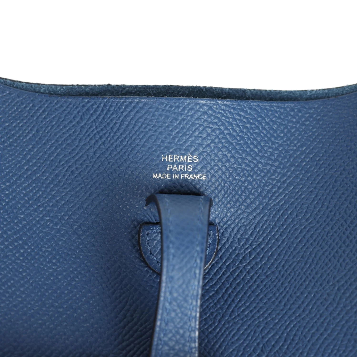Hermes Evelyne Sellier TPM Bleu Tie Epsom Palladium Hardware — фото 8