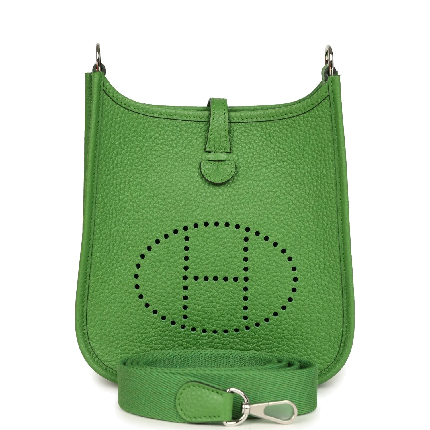 Hermes Evelyne TPM Vert Yucca Clemence Palladium Hardware — фото 2