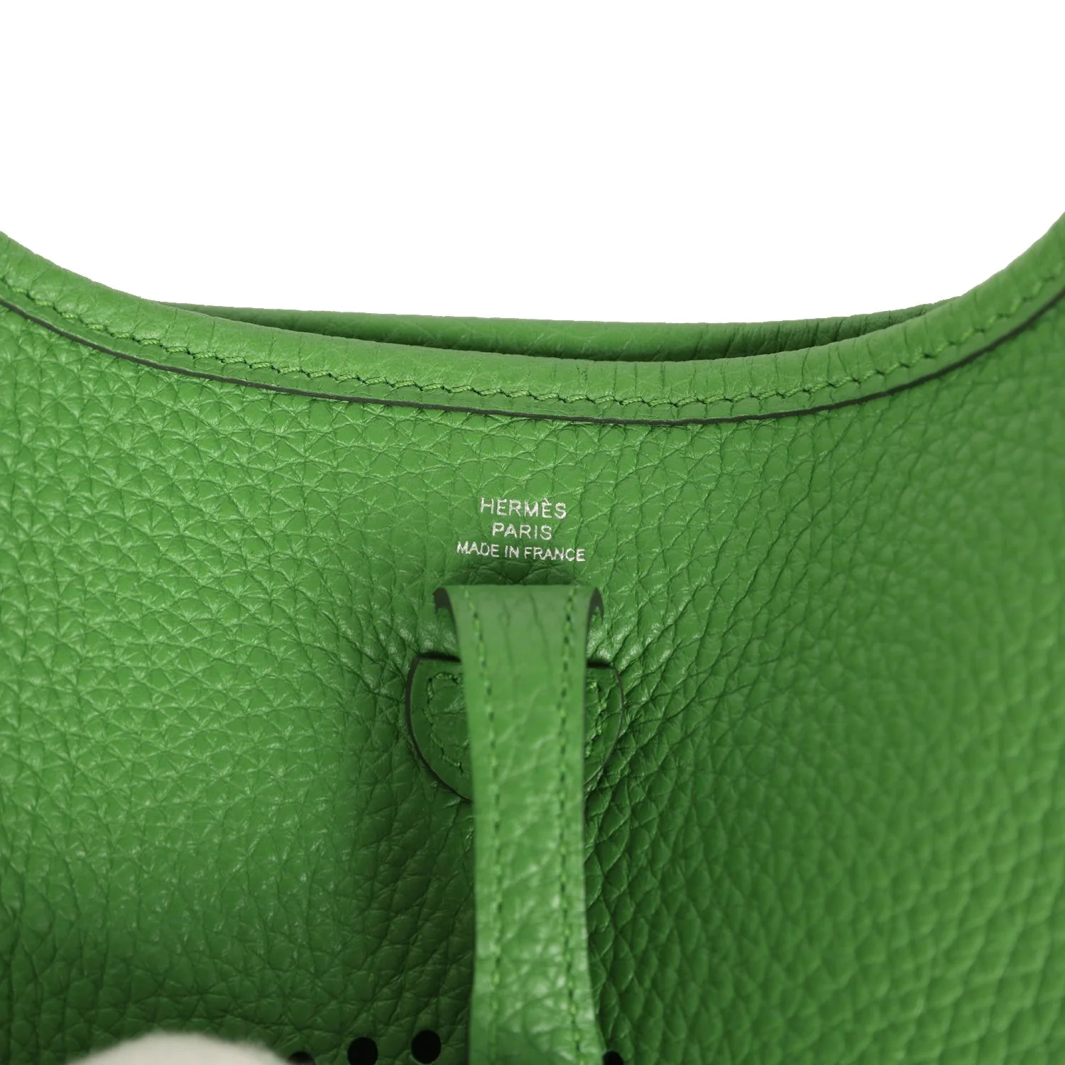 Hermes Evelyne TPM Vert Yucca Clemence Palladium Hardware — фото 8