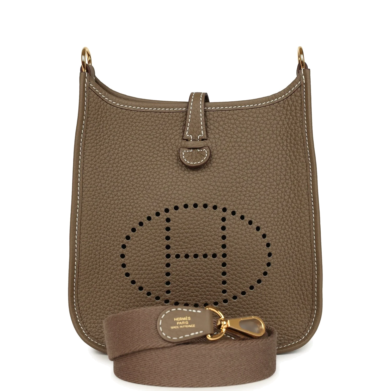 Hermes Evelyne TPM Etoupe Clemence Gold Hardware — фото 2