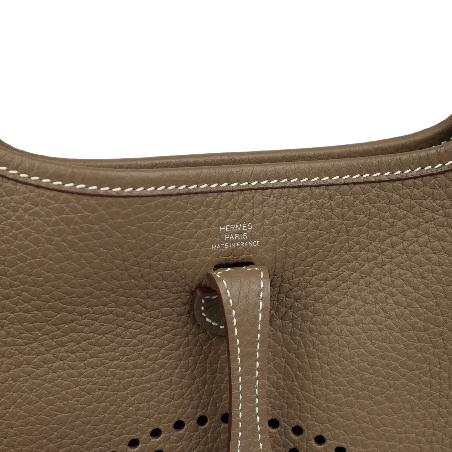 Hermes Evelyne TPM Etoupe Clemence Palladium Hardware — фото 8