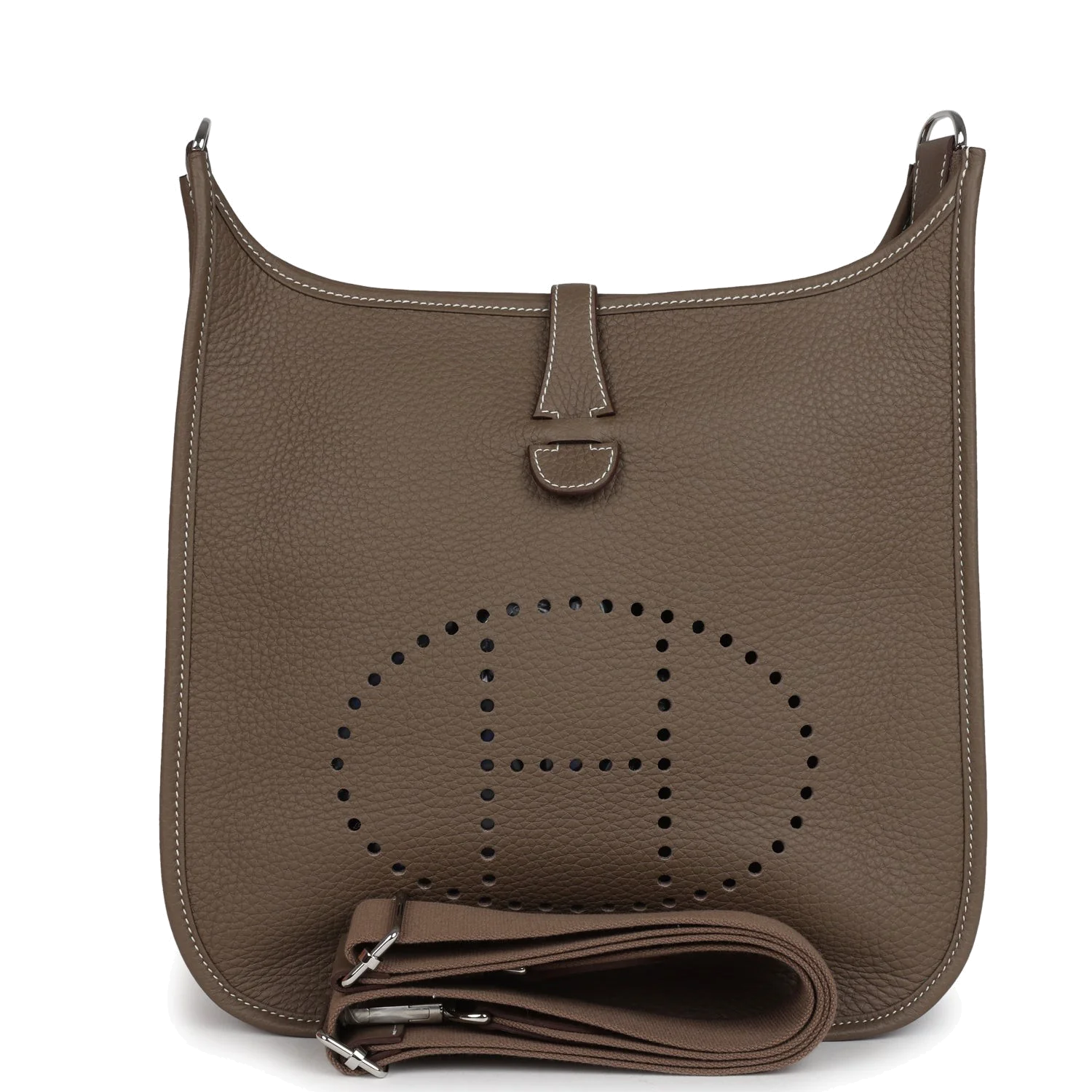 Hermes Evelyne III PM Etoupe Clemence Palladium Hardware — фото 2