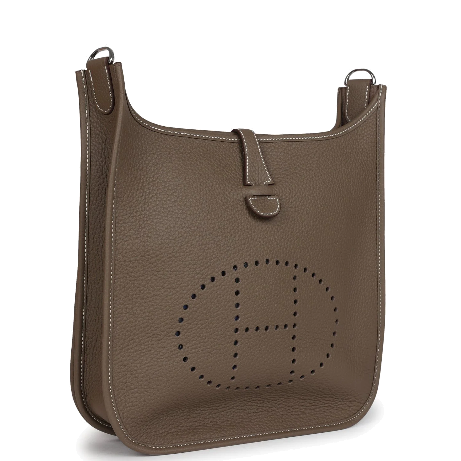 Hermes Evelyne III PM Etoupe Clemence Palladium Hardware — фото 3