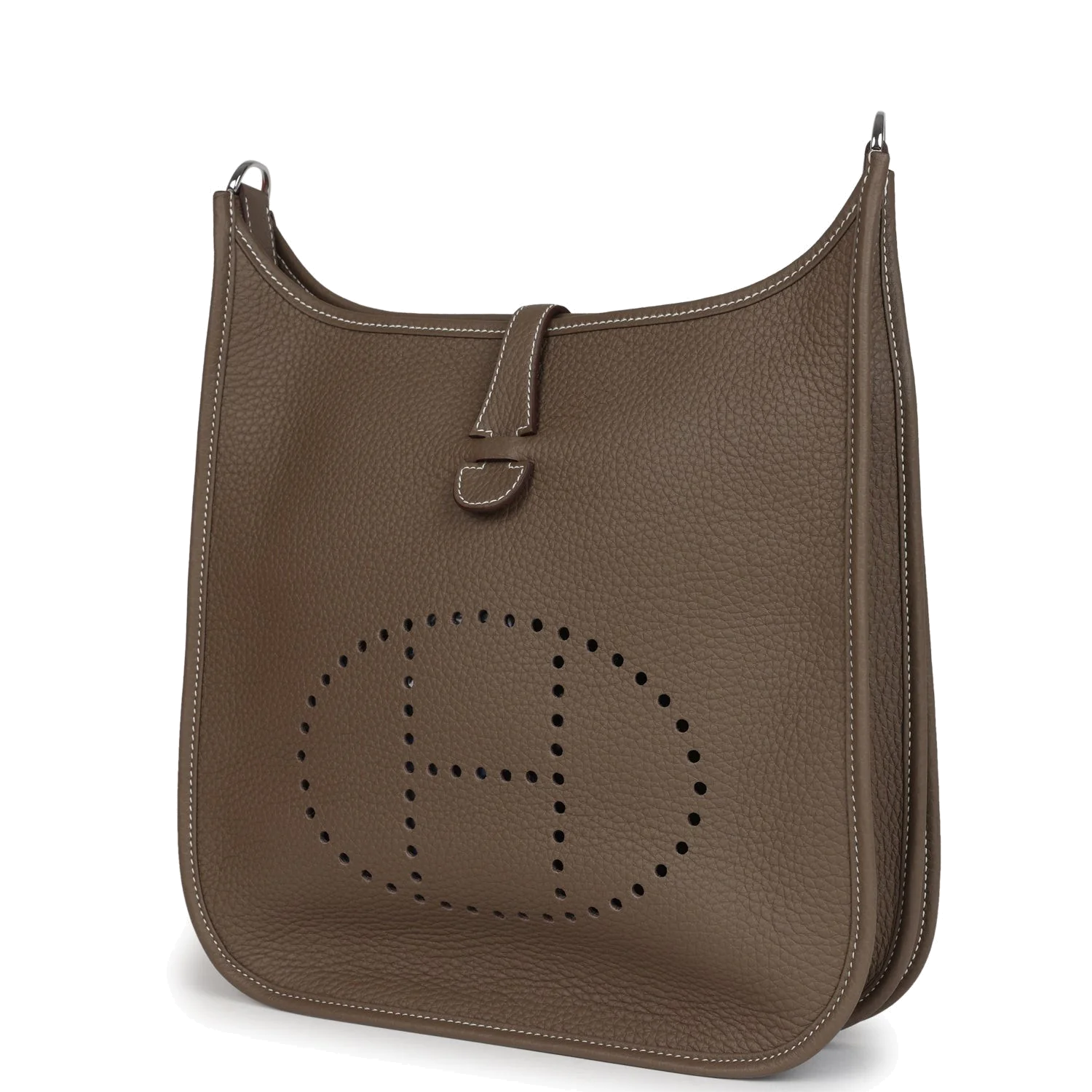 Hermes Evelyne III PM Etoupe Clemence Palladium Hardware — фото 6