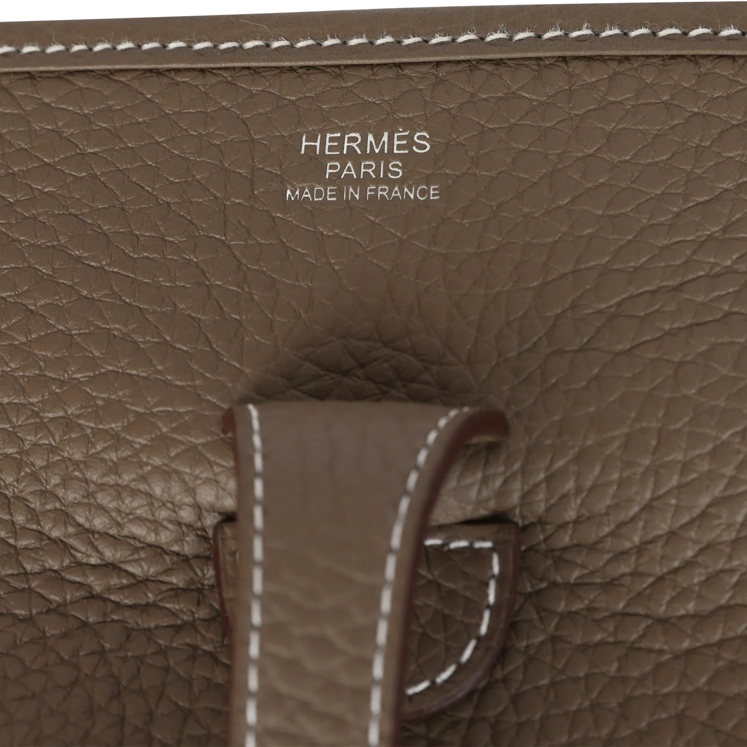 Hermes Evelyne III PM Etoupe Clemence Palladium Hardware — фото 8